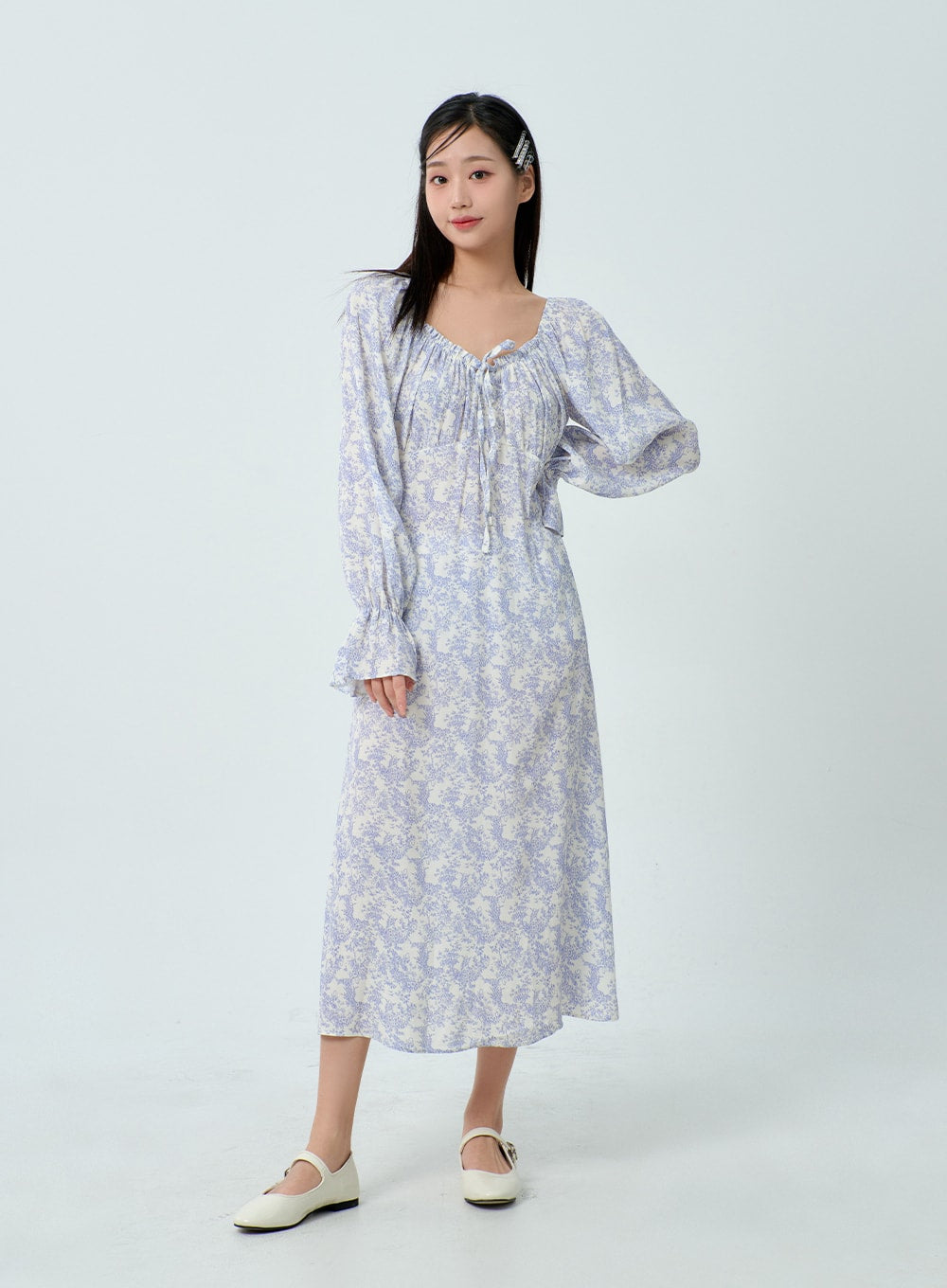 Flower Print Maxi Dress BM331