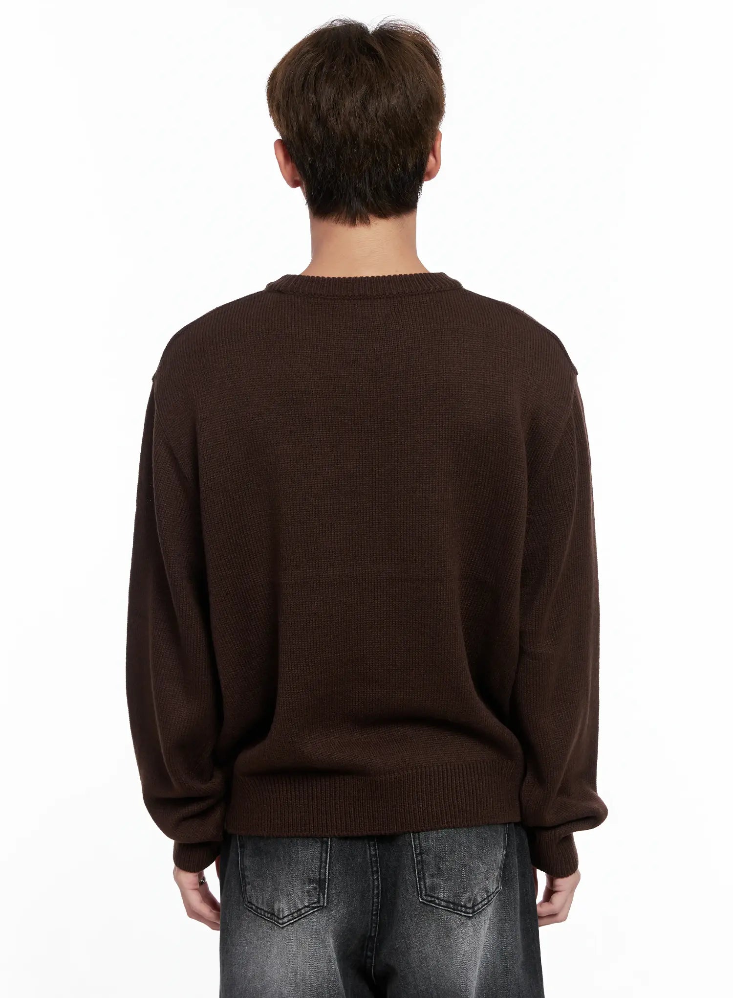 Men's Statement Graphic Knit Sweater IO502