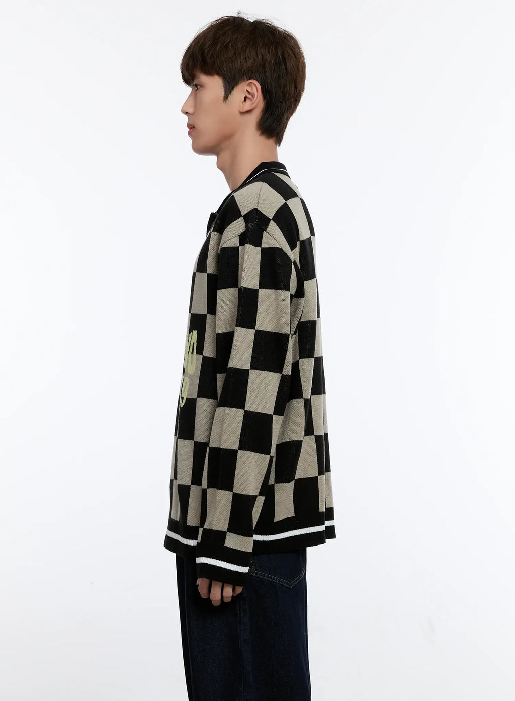 Men's Checkered Knit Sweater IS530