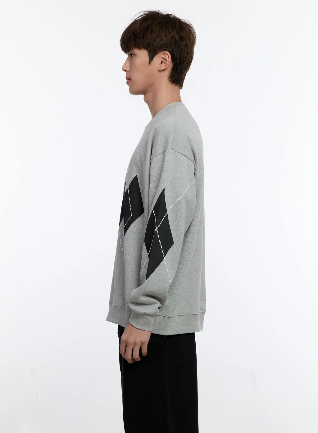 Men's Argyle Pattern Sweatshirt IS530
