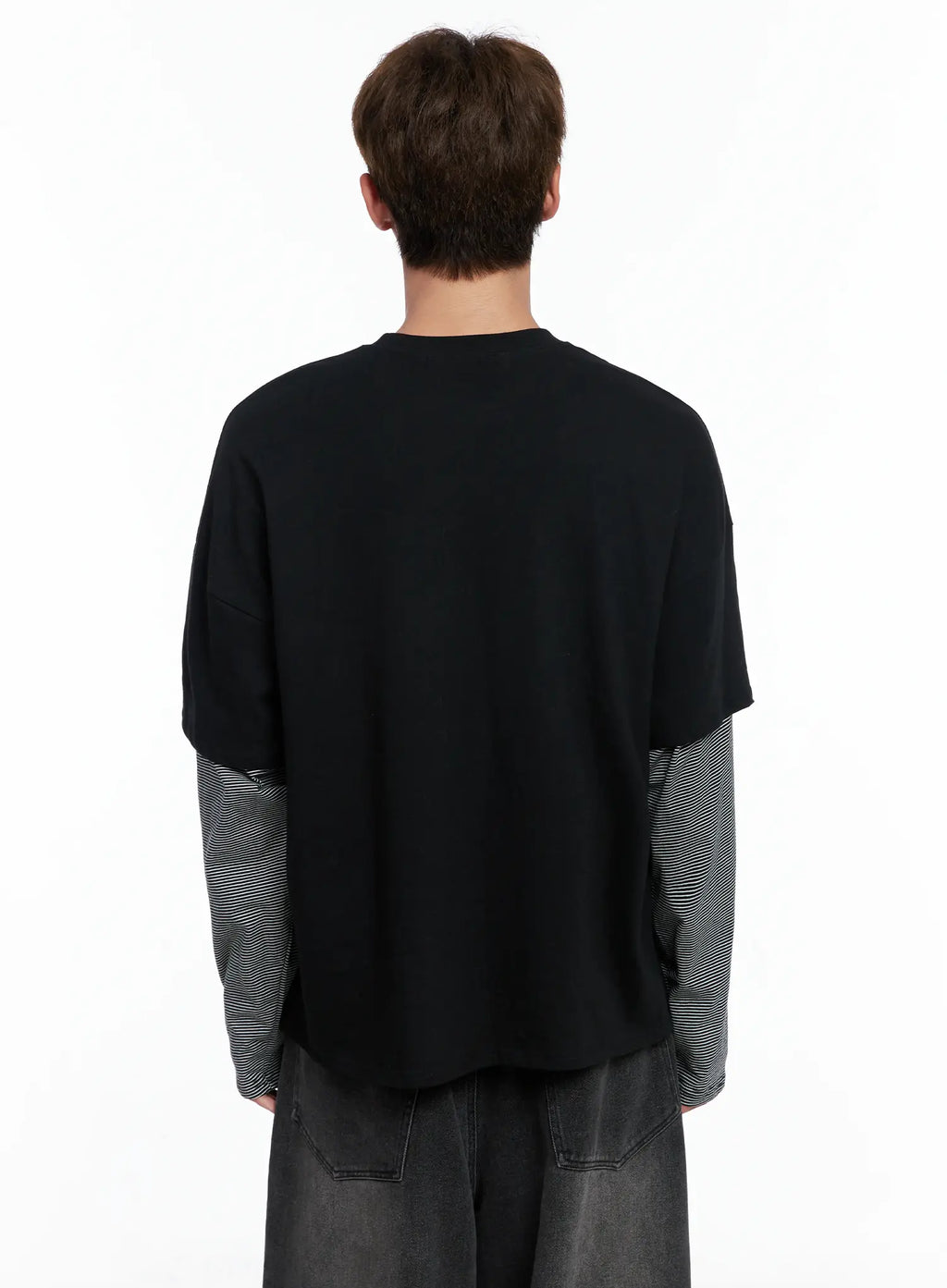 Men's New York Striped Layered Tee IO502