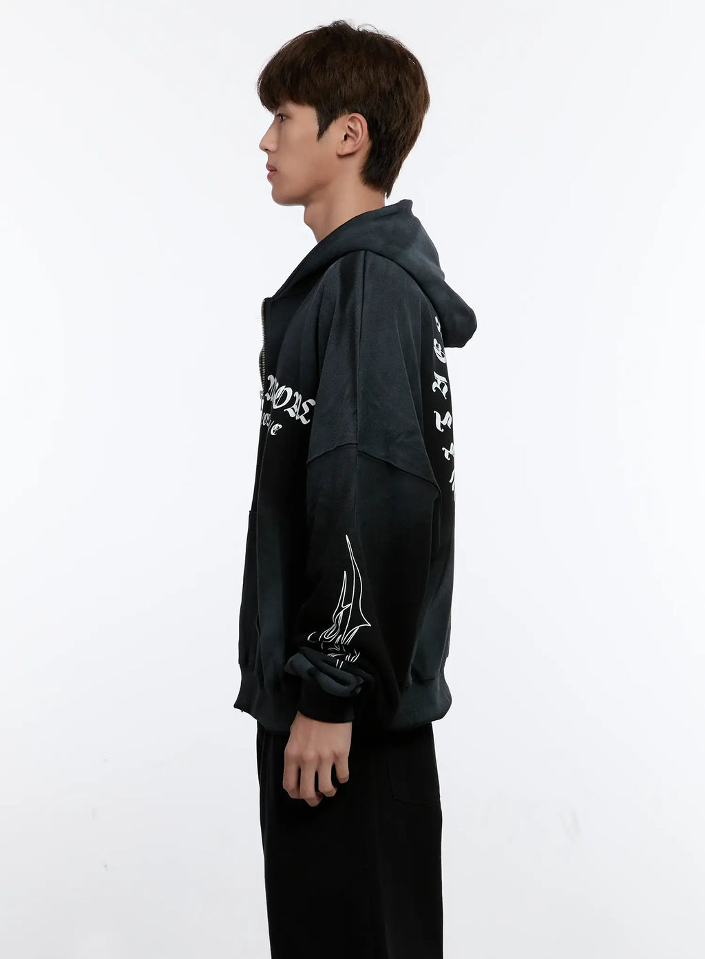 Men's Graphic Zip-Up Hoodie IS530