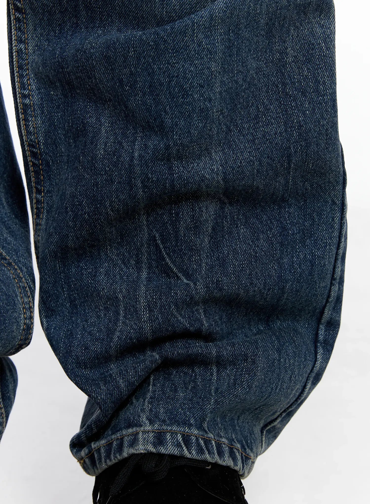 Men's Vintage Wash Semi-Wide Jeans IO502