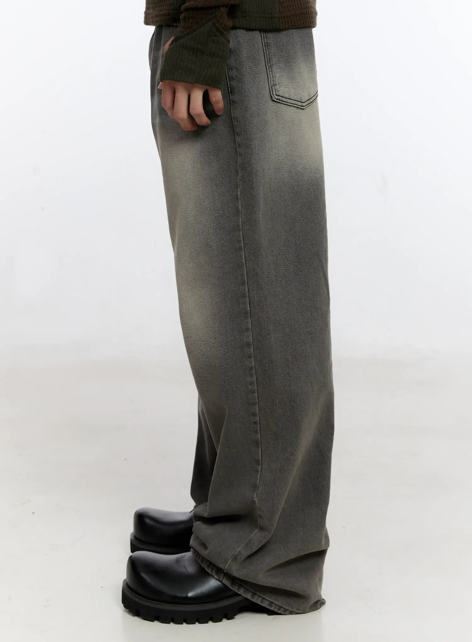 Men's Wide Washed Jeans IS530