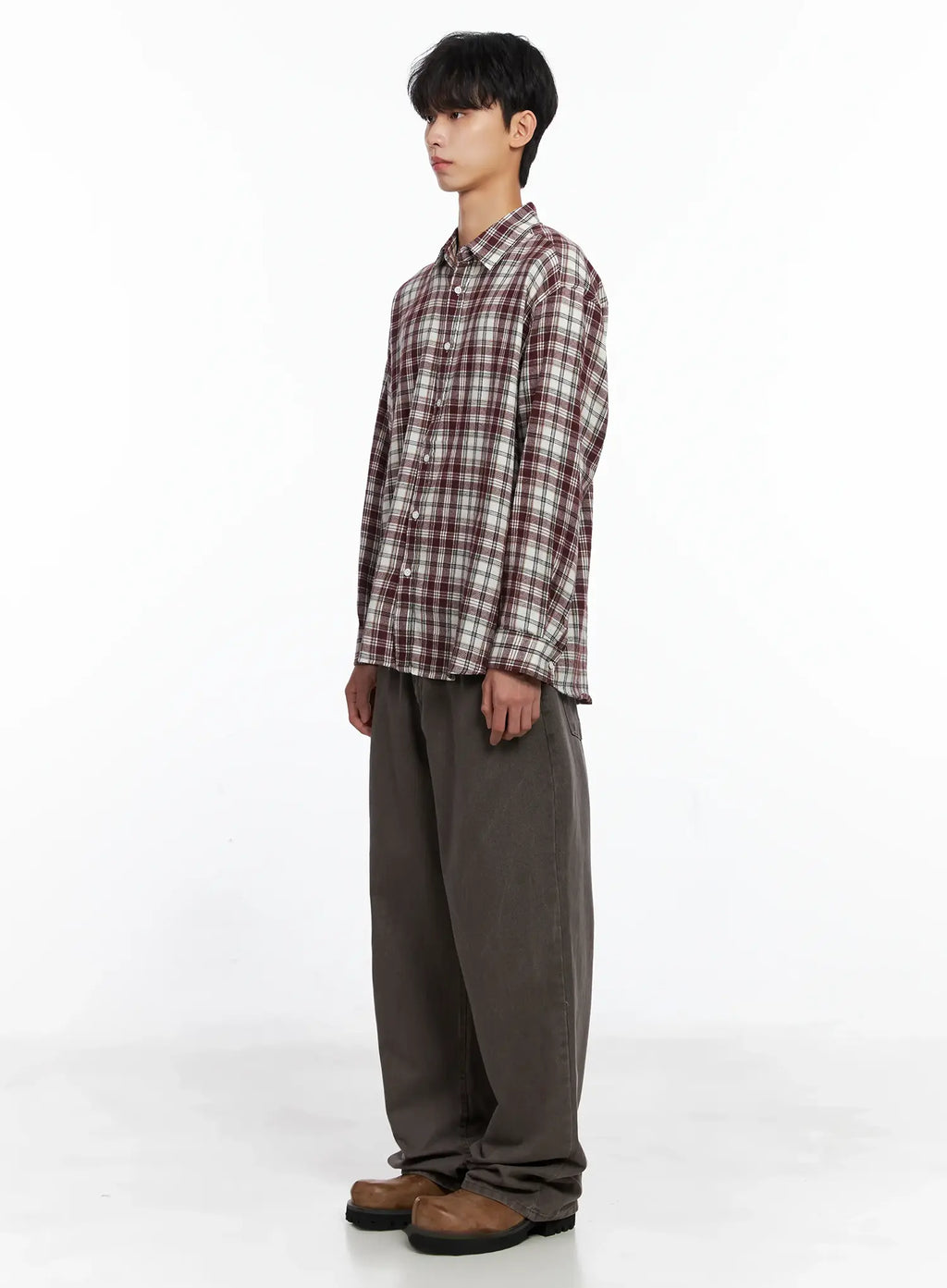 Men's Washed Wide-Leg Pants IS519