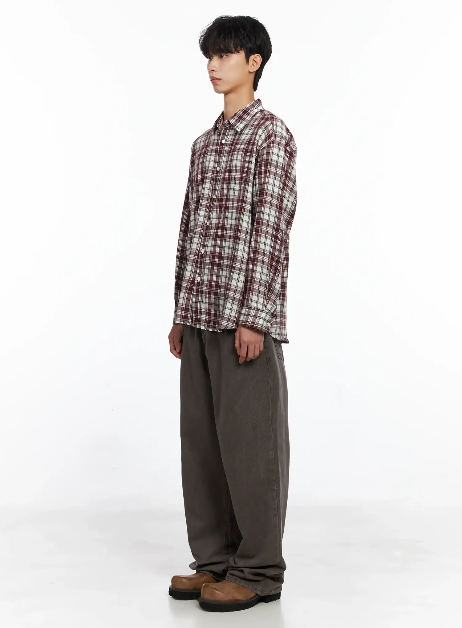 Men's Washed Wide-Leg Pants IS519