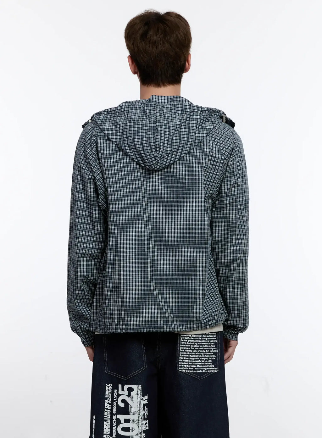 Men's Checkered Windbreaker Jacket IS529