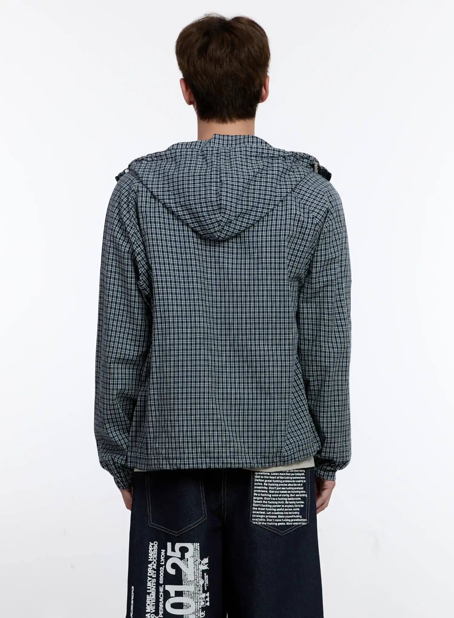 Men's Checkered Windbreaker Jacket IS529
