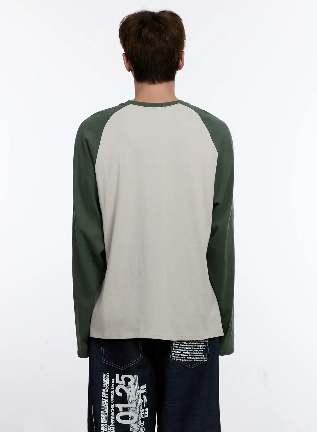 Men's Graphic Raglan Long Sleeve T-Shirt IS529