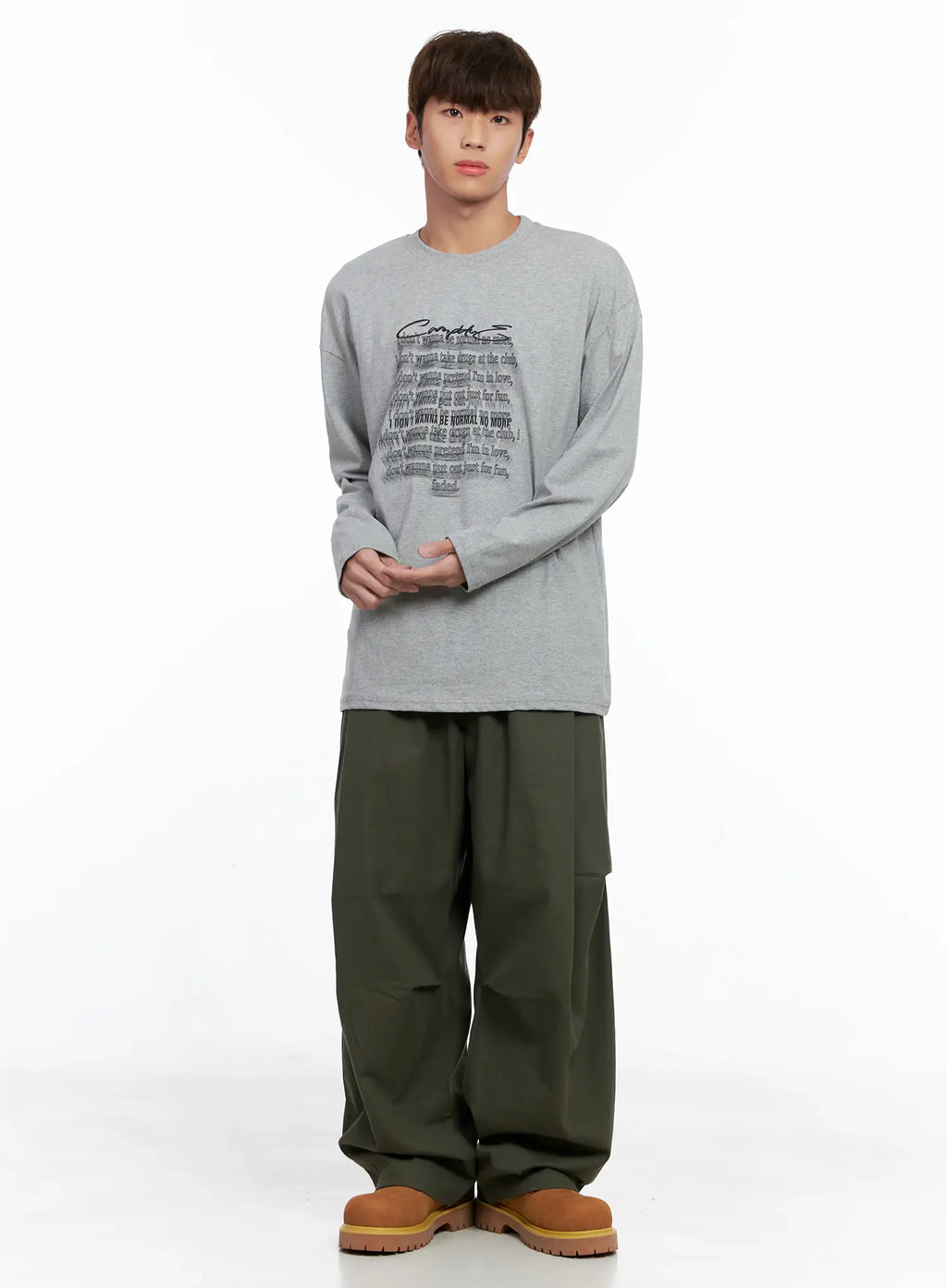 Men's Graphic Lettering Long Sleeve IO506