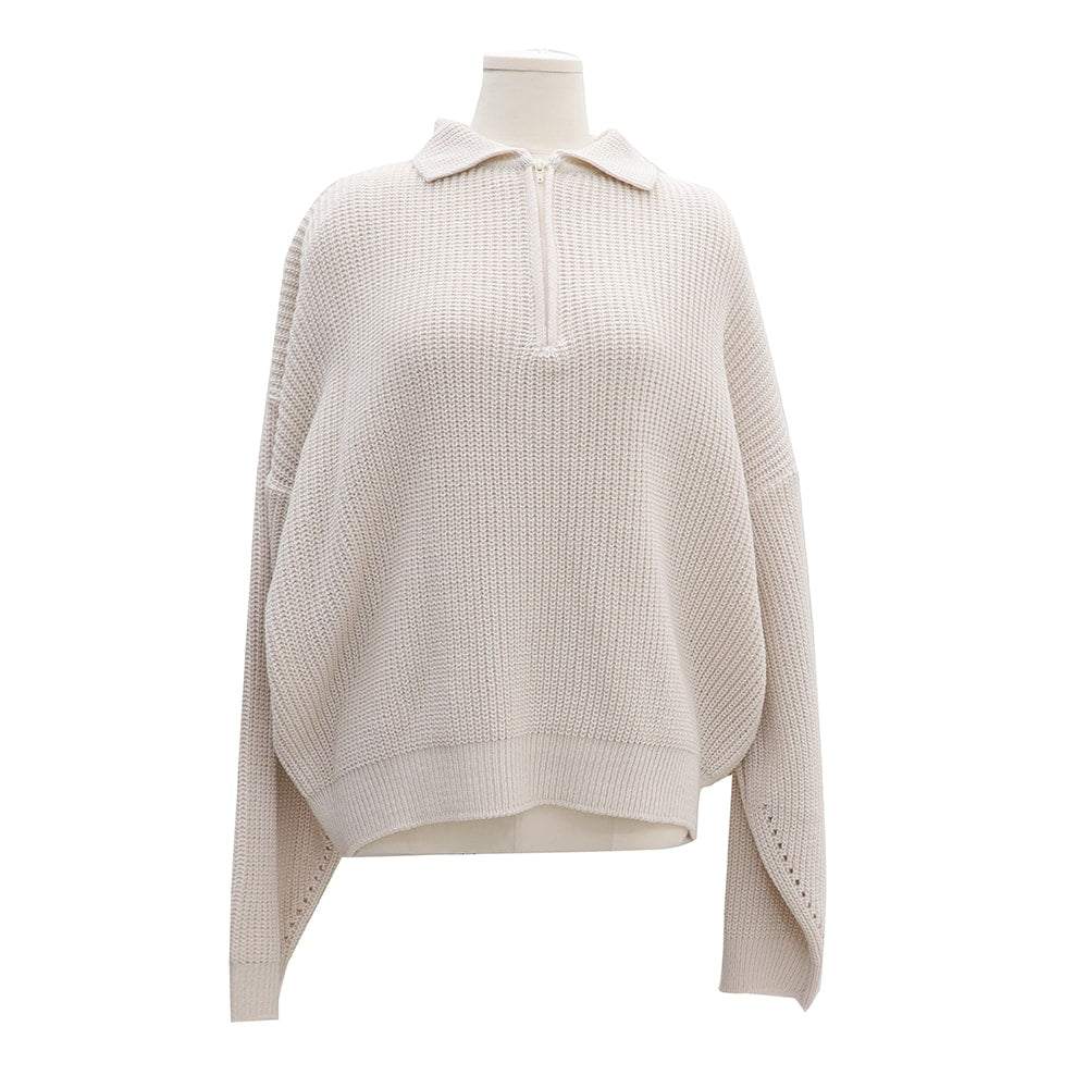 Half Zip-up Knitted Sweat Shirt OA01
