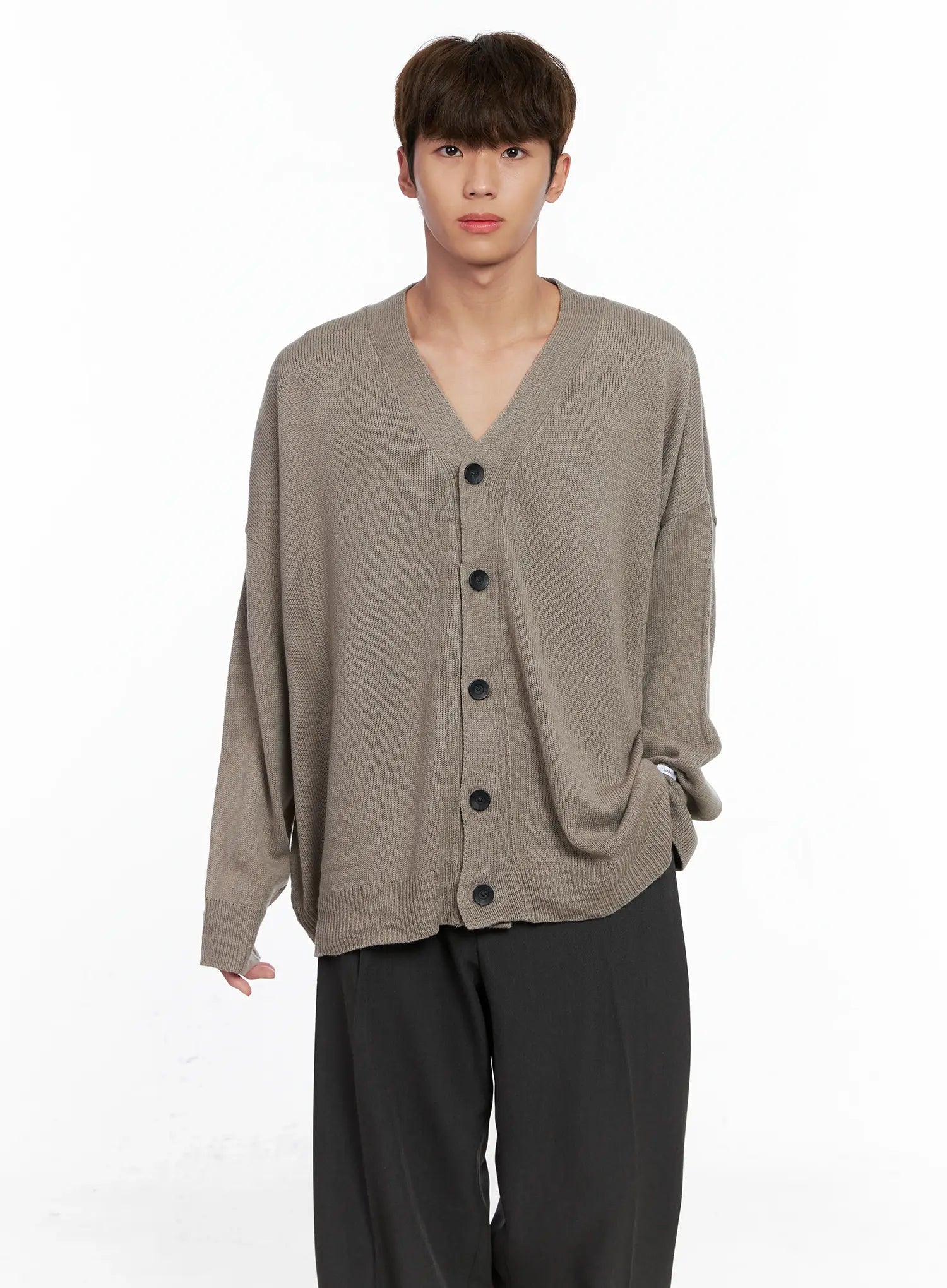 Men's Oversized V-Neck Cardigan IO506