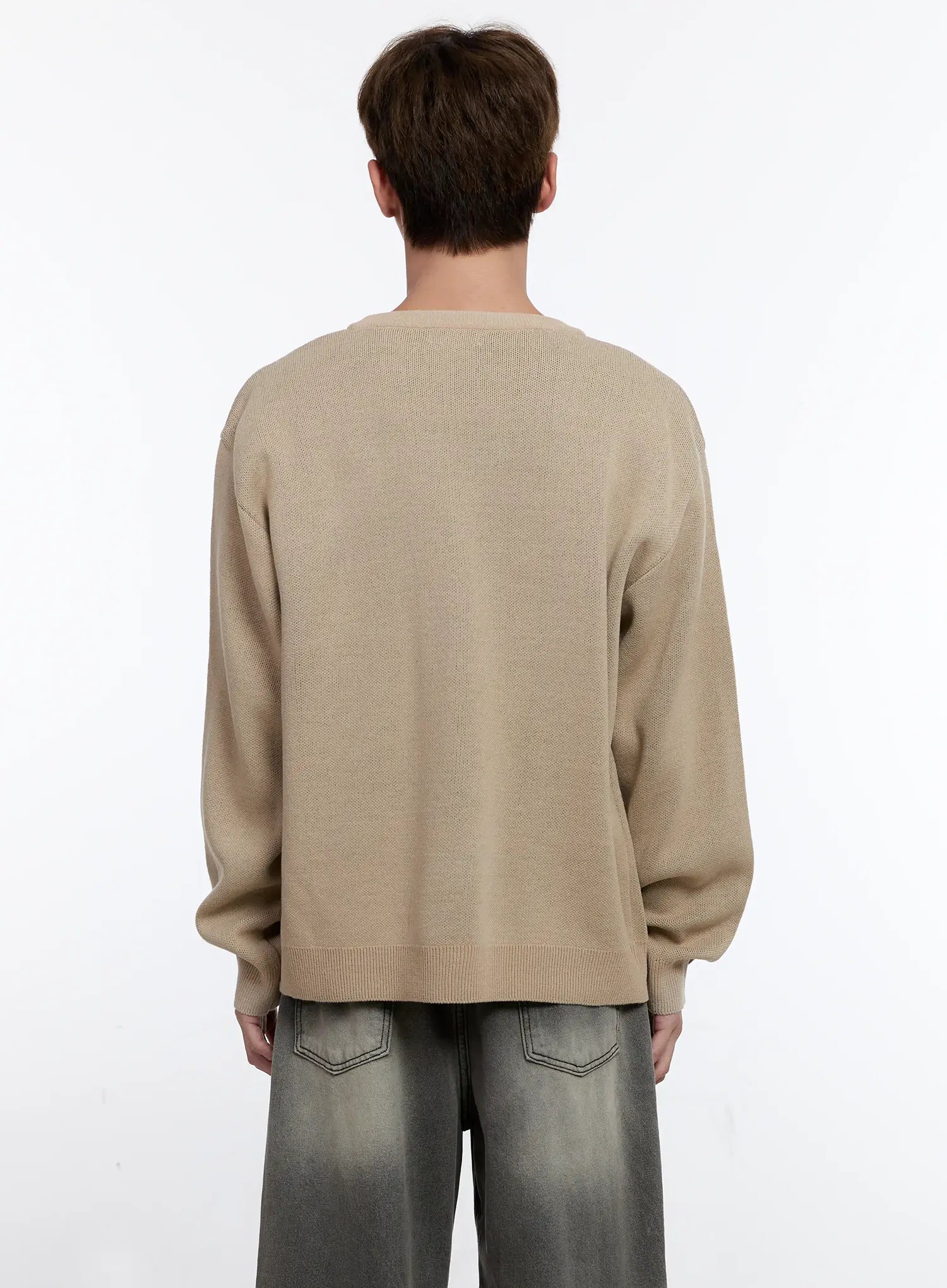 Men's Casual Knit Crewneck Sweater IS530