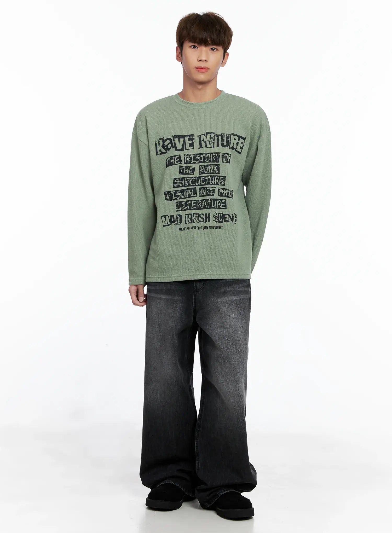 Men's Rave Future Graphic Knit Sweater IO502