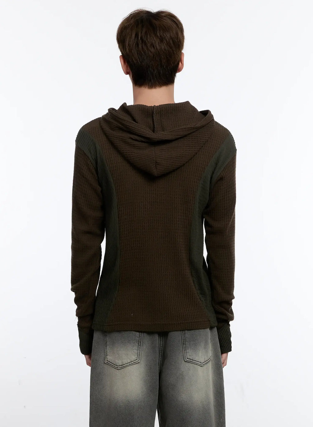 Men's Henley Hooded Sweater IS530