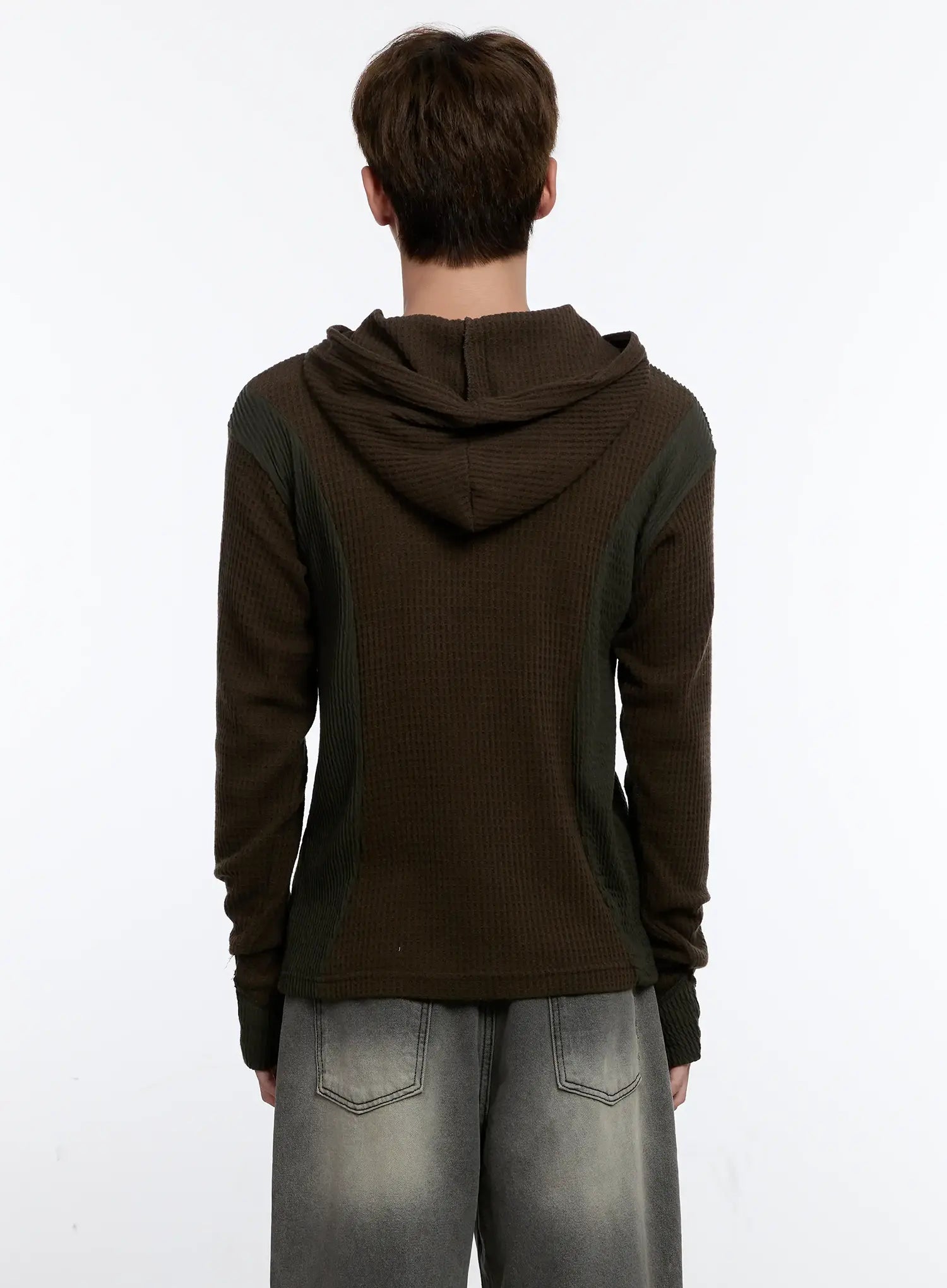 Men's Henley Hooded Sweater IS530