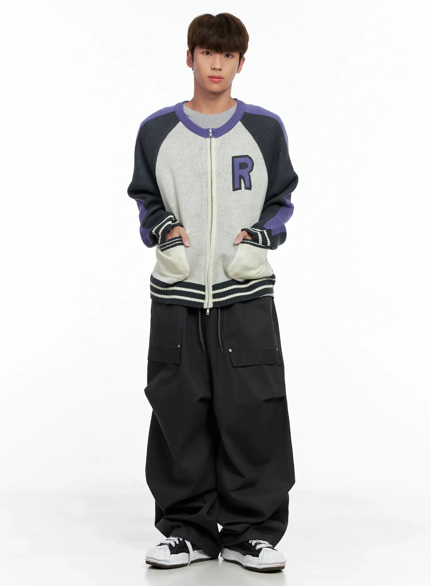 Men's Knit Varsity Jacket IO506