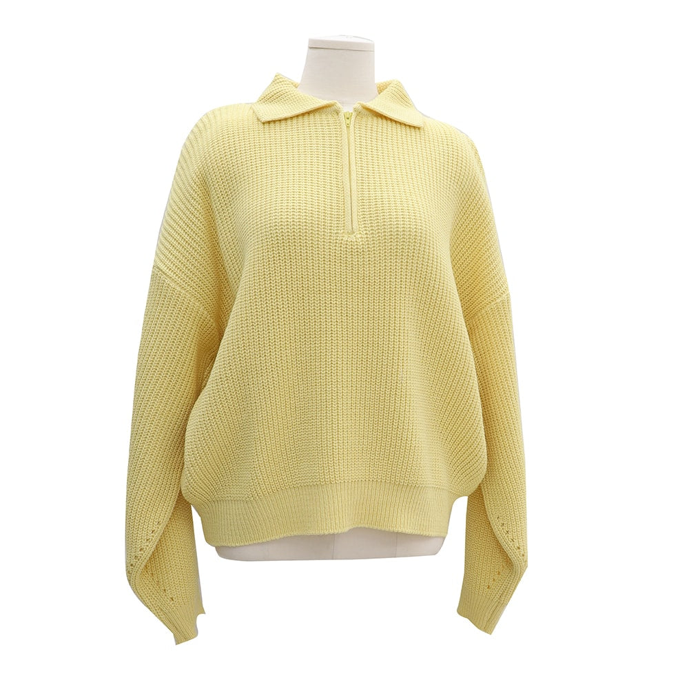 Half Zip-up Knitted Sweat Shirt OA01
