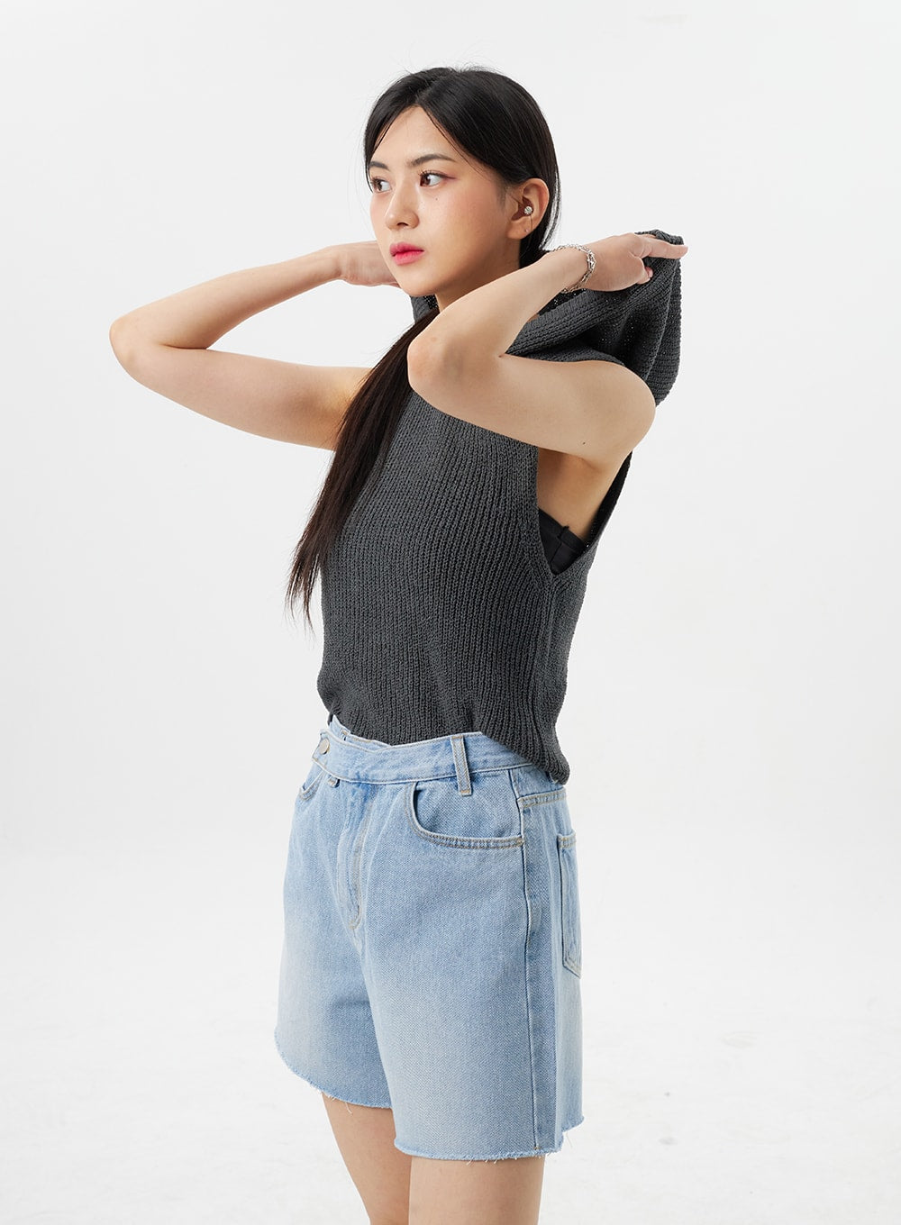 Wide Denim Shorts BY325