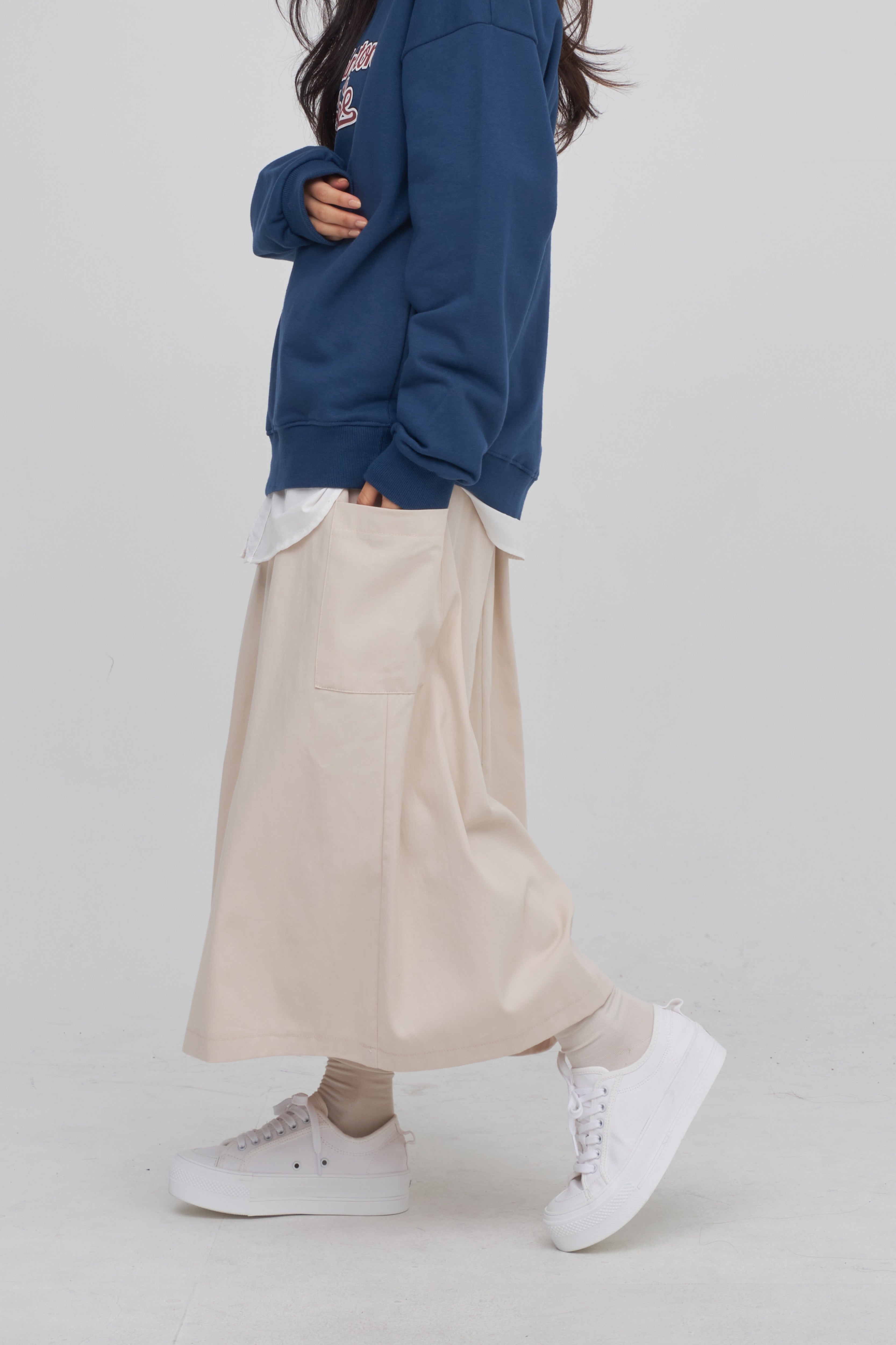 Elastic Waist Cargo Skirt