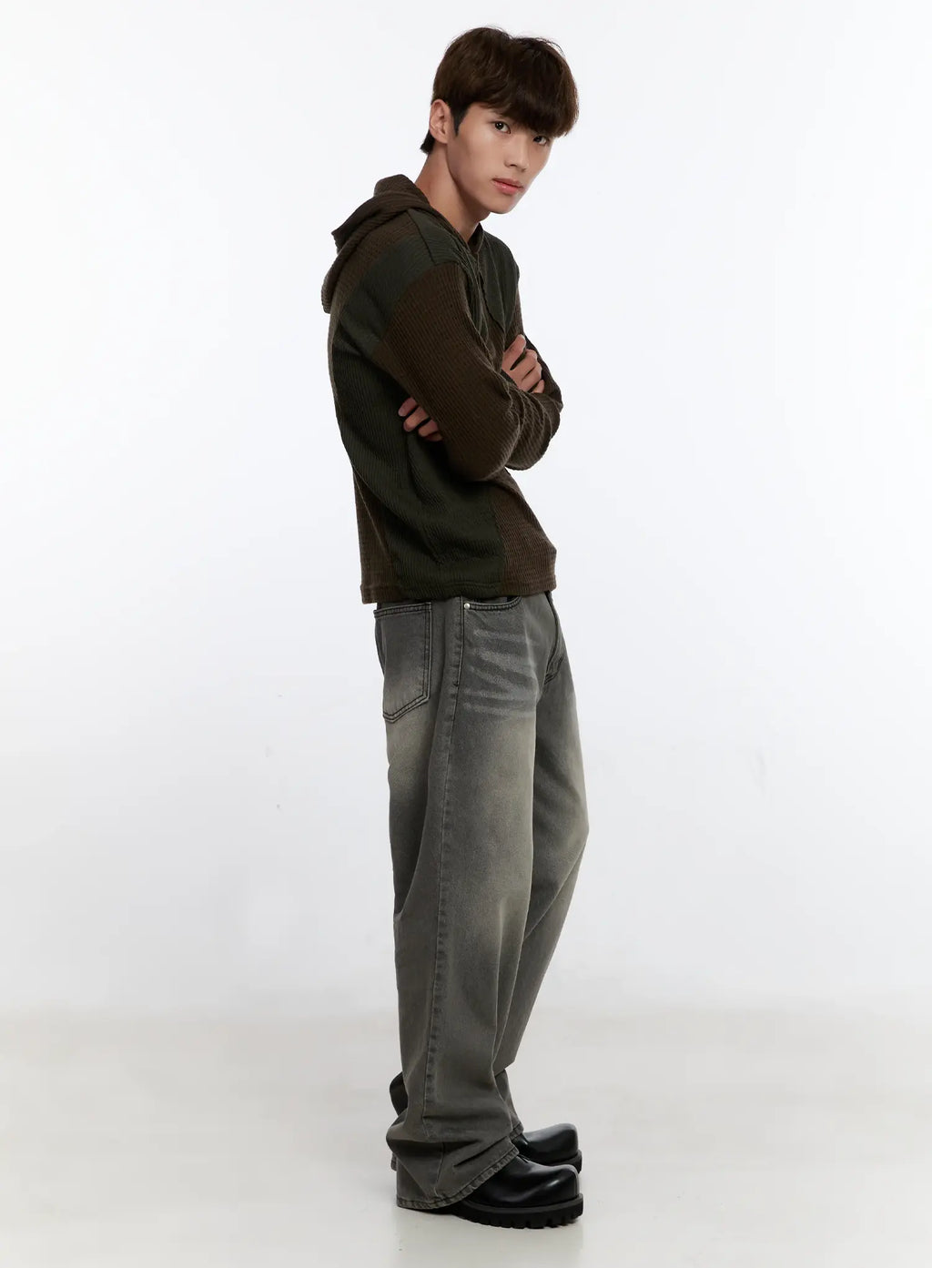 Men's Henley Hooded Sweater IS530