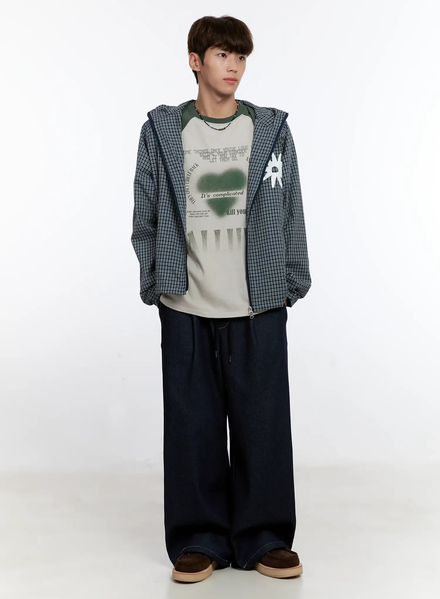 Men's Checkered Windbreaker Jacket IS529