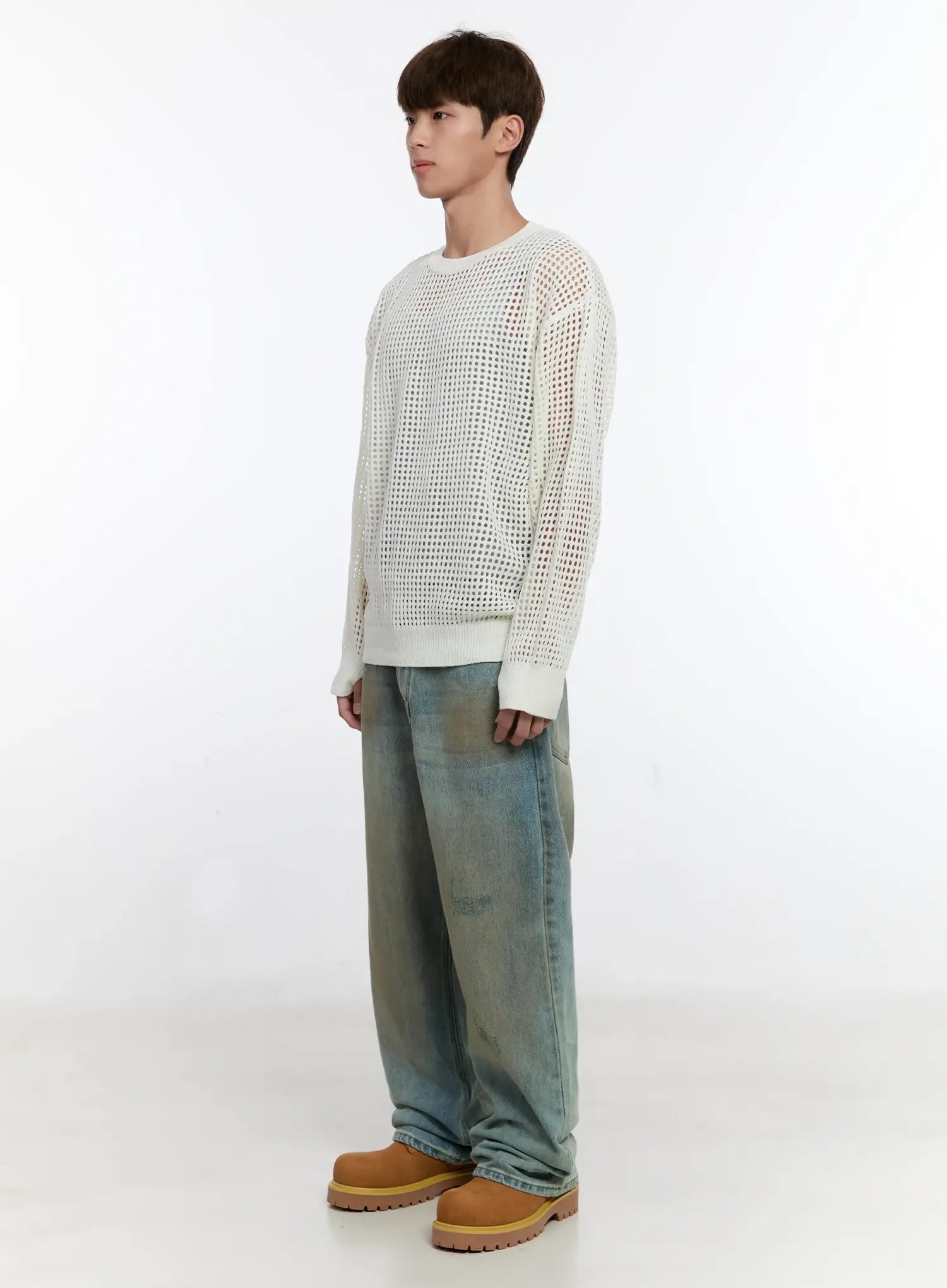 Men's Vintage Wash Wide Fit Jeans IS529