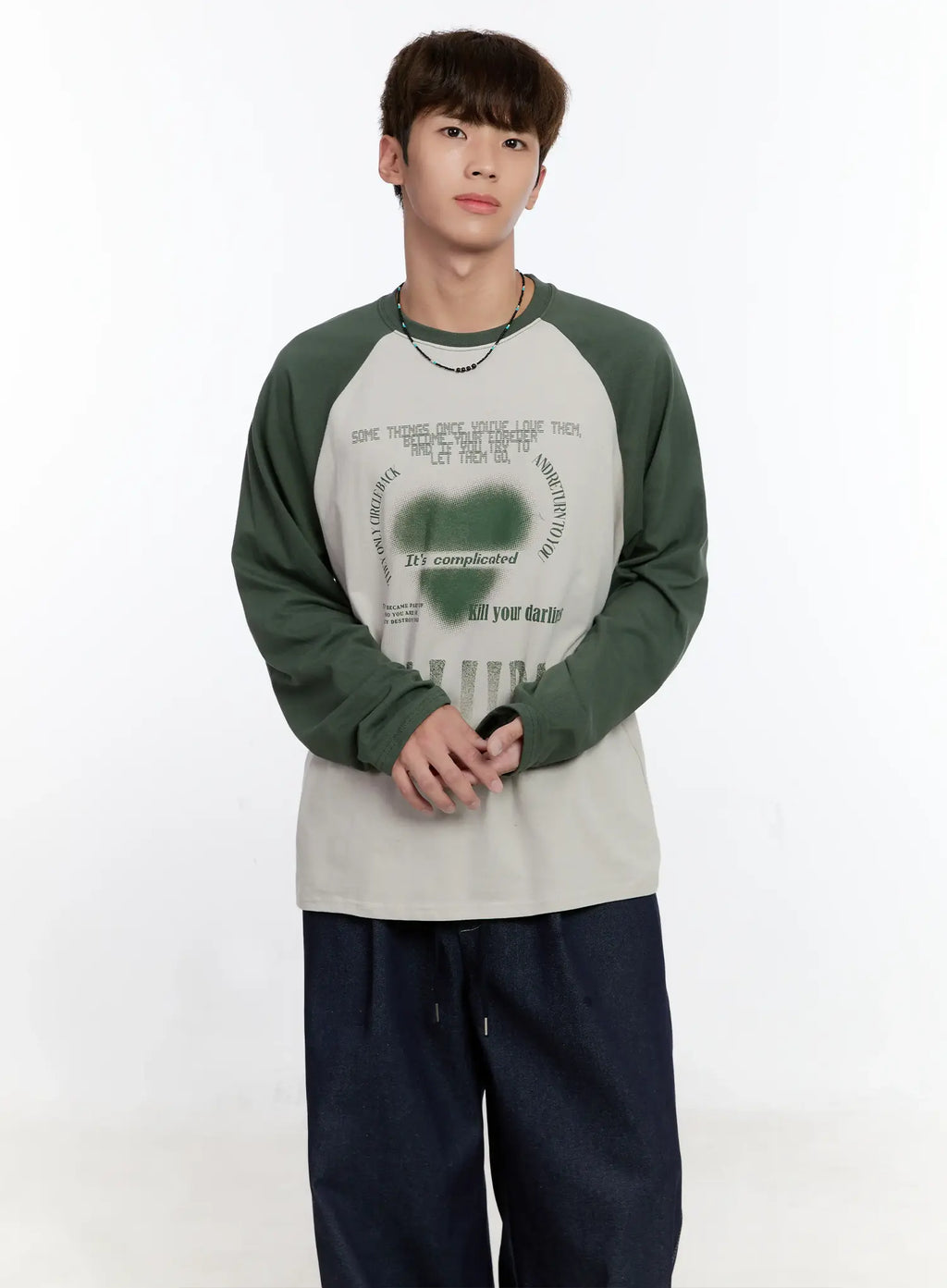 Men's Graphic Raglan Long Sleeve T-Shirt IS529