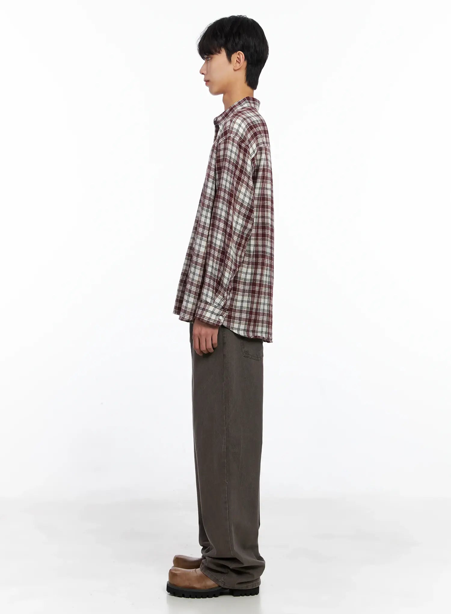 Men's Washed Wide-Leg Pants IS519