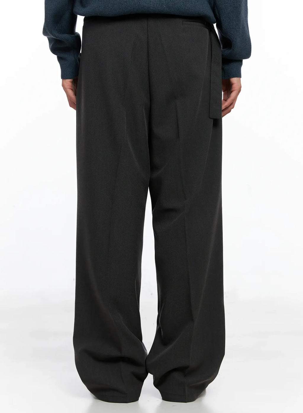 Men's Classic Belted Wide-Leg Pants IO506