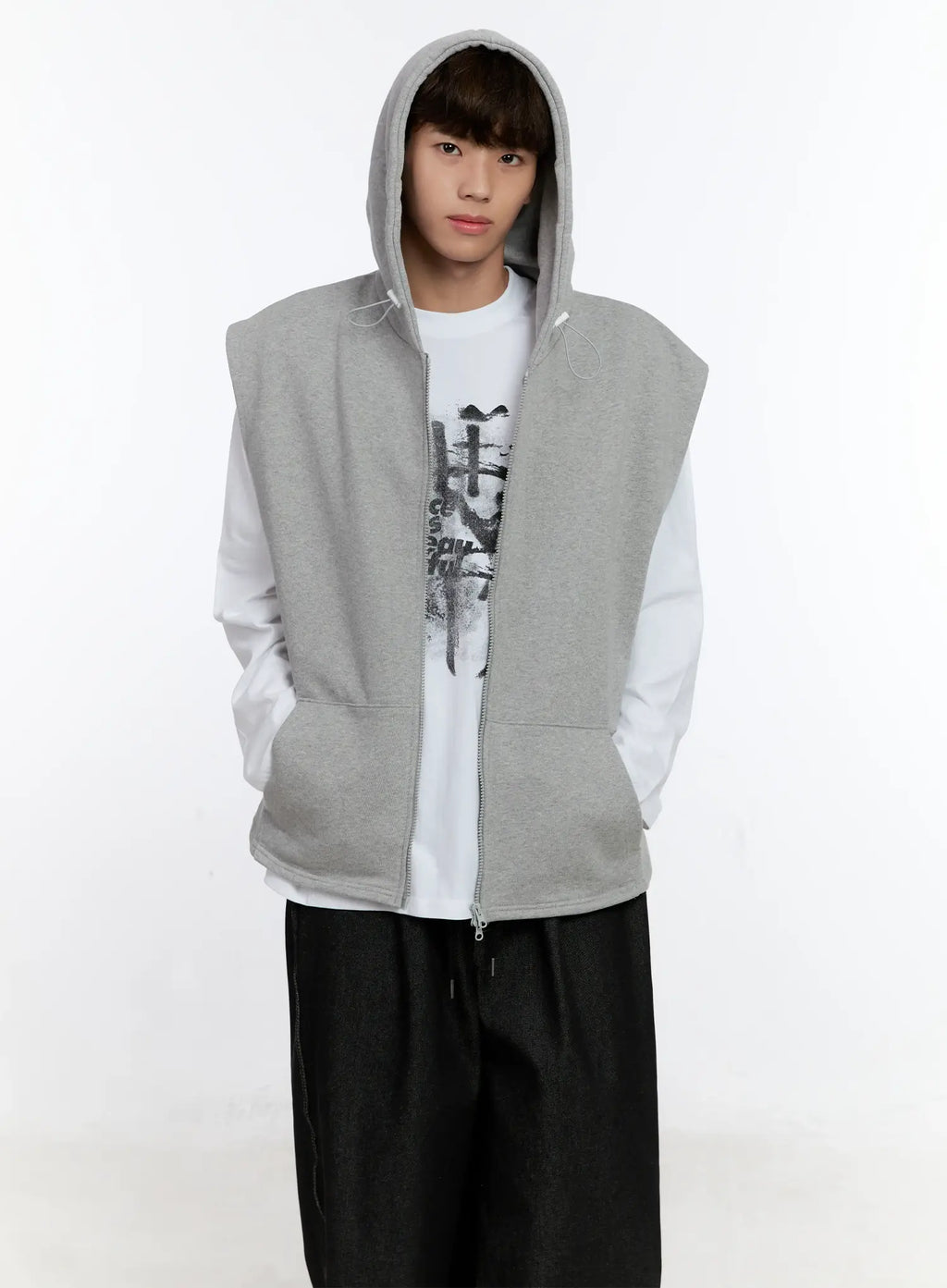 Men's Hooded Zip-Up Vest IS529