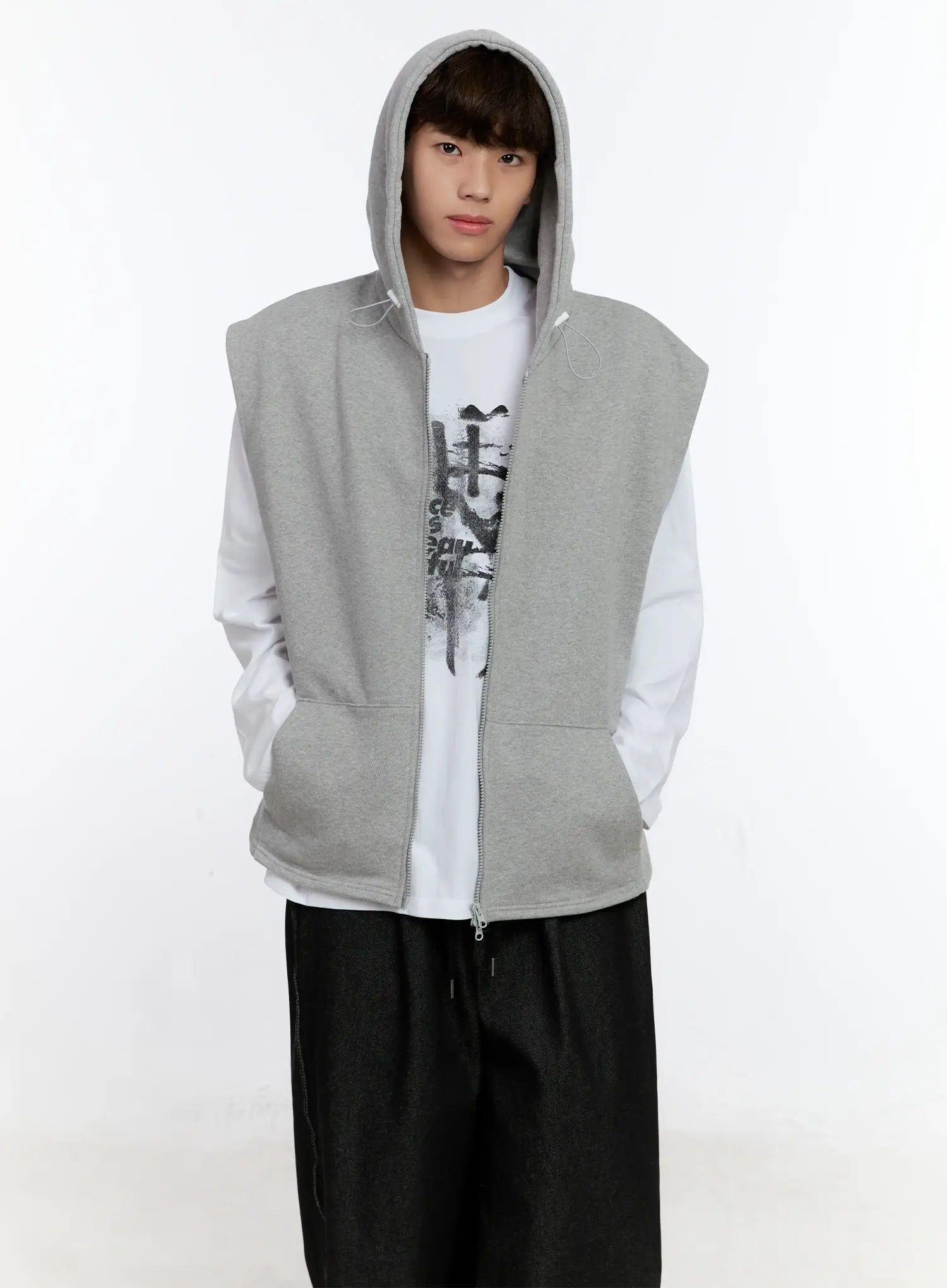 Men's Hooded Zip-Up Vest IS529