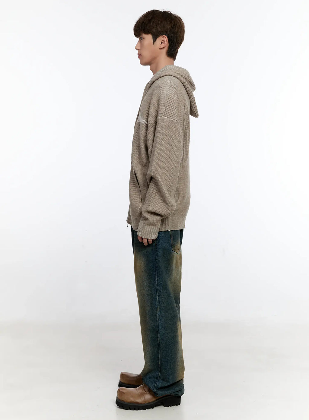 Men's Vintage Wash Wide Leg Jeans IS530