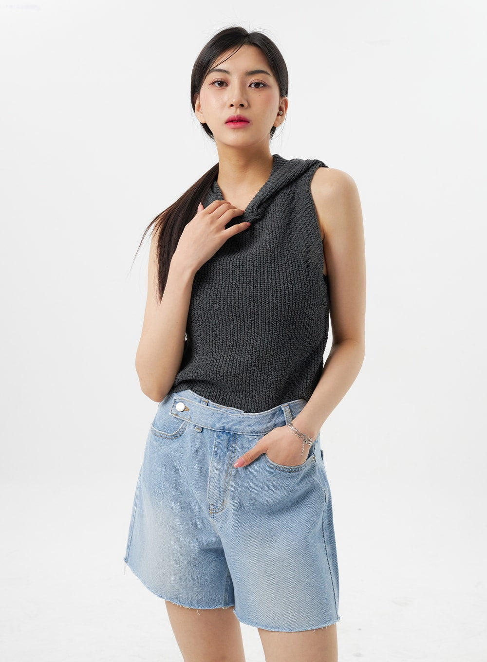 Wide Denim Shorts BY325