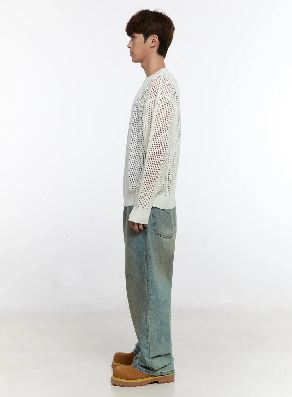 Men's Vintage Wash Wide Fit Jeans IS529