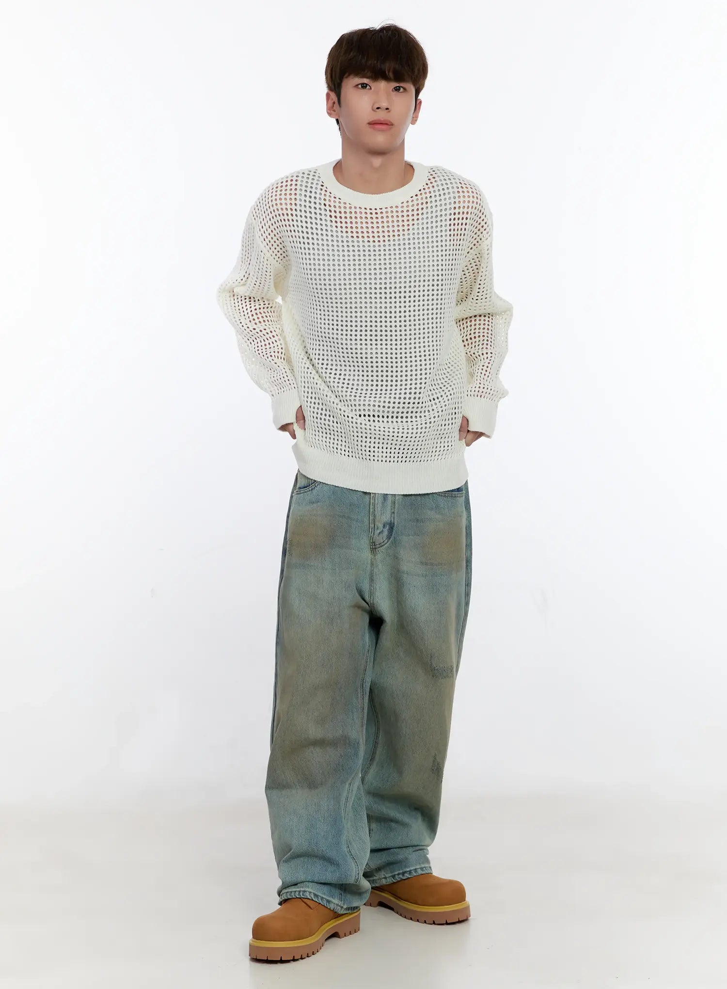 Men's Mesh Knit Sweater IS529