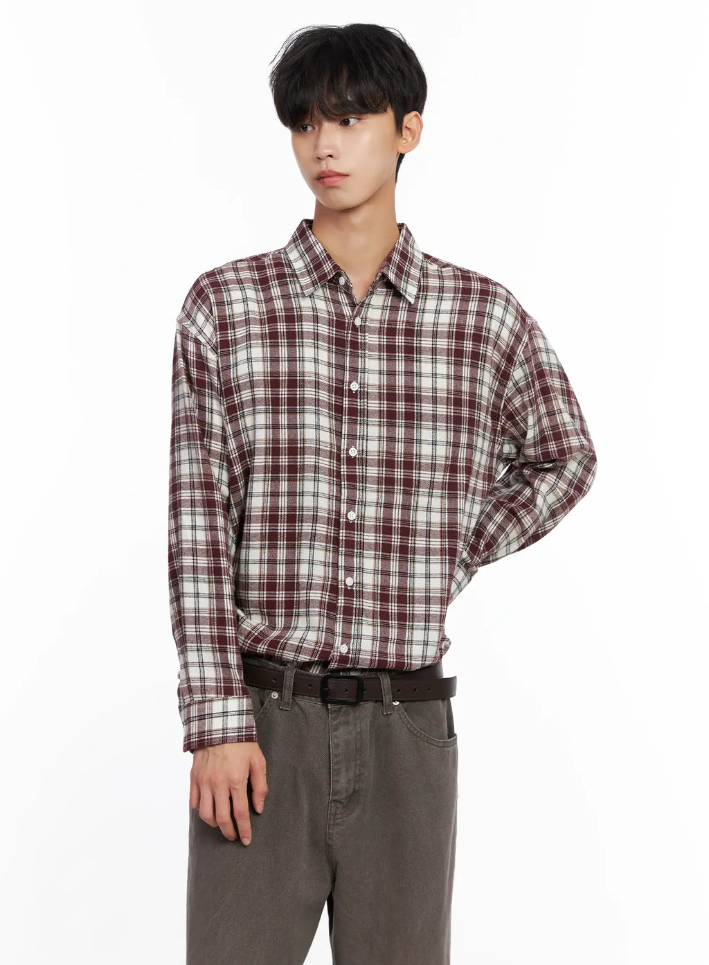 Men's Classic Plaid Button-Up Shirt IS519