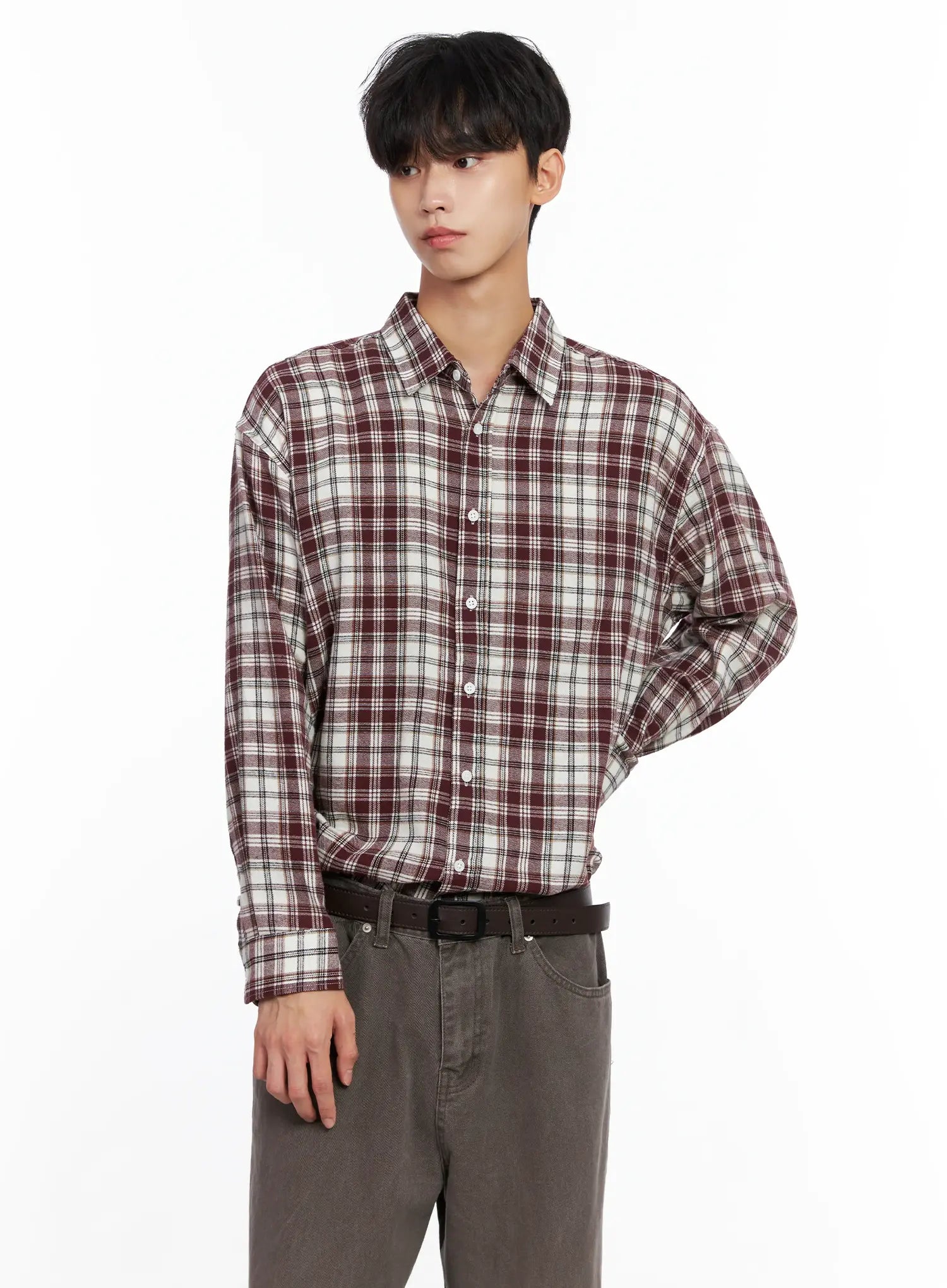 Men's Classic Plaid Button-Up Shirt IS519