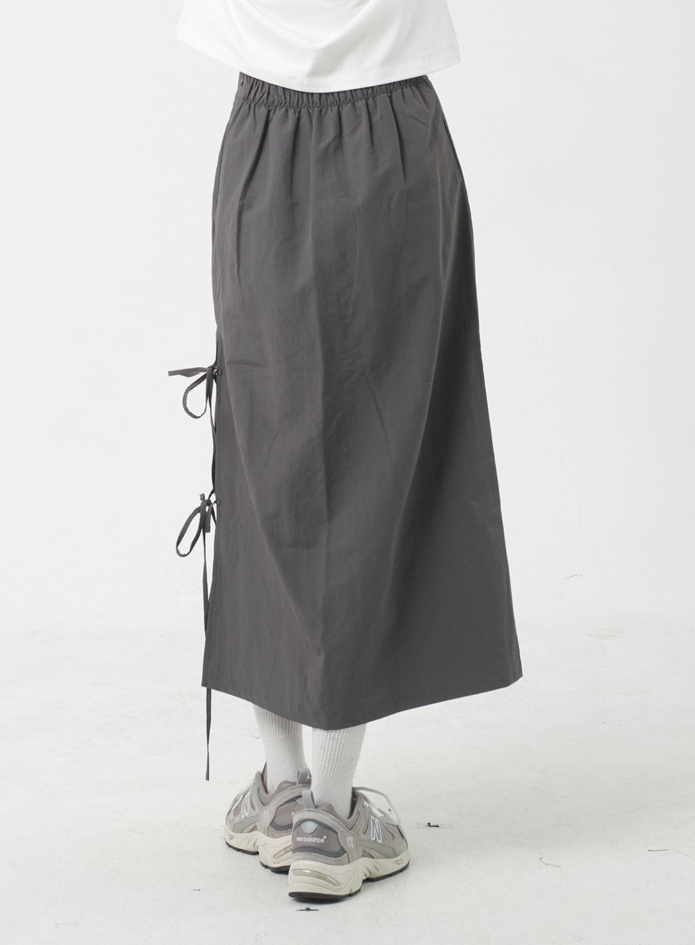 Side Slit Nylon Maxi Skirt BY312