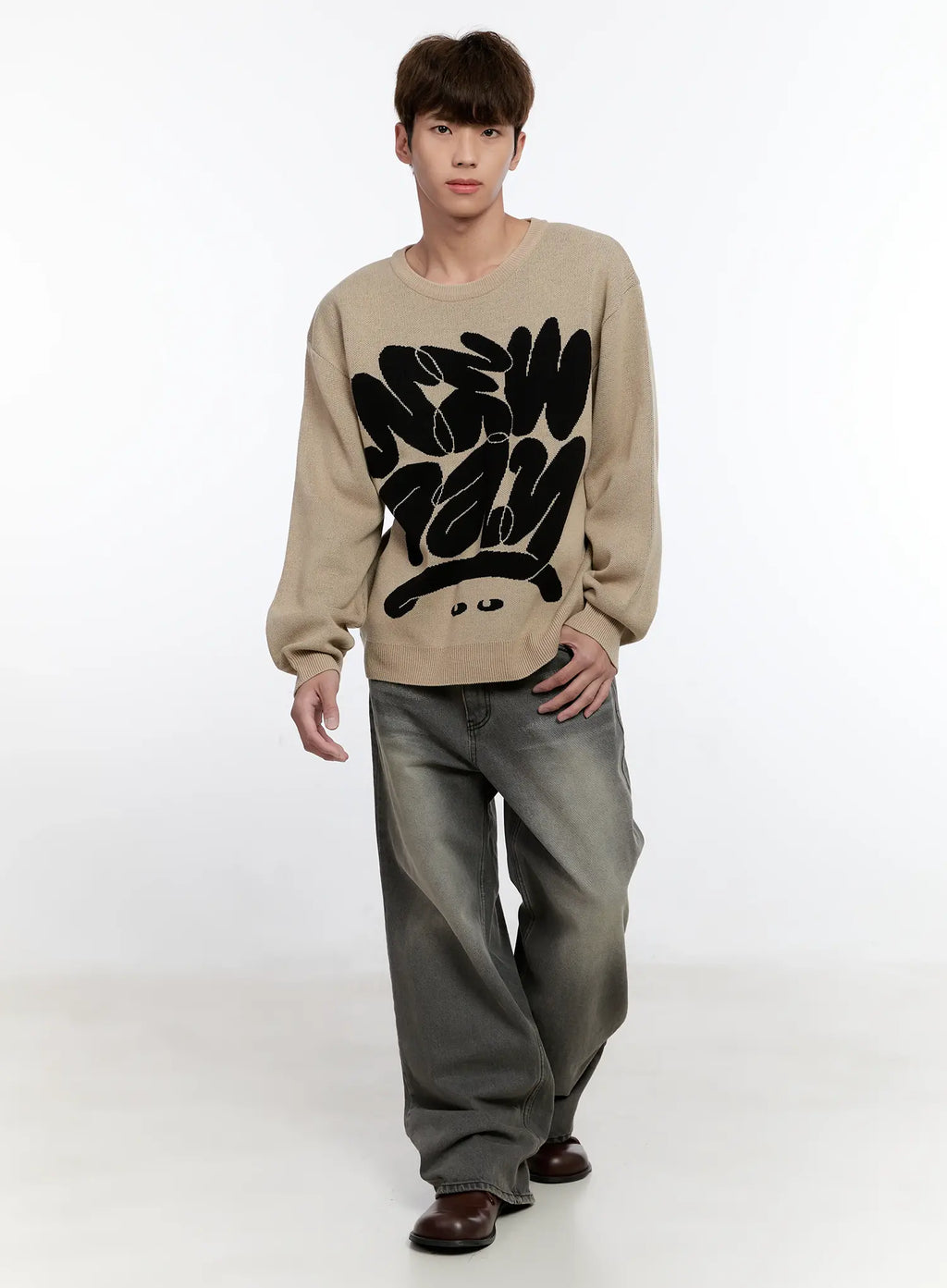 Men's Casual Knit Crewneck Sweater IS530