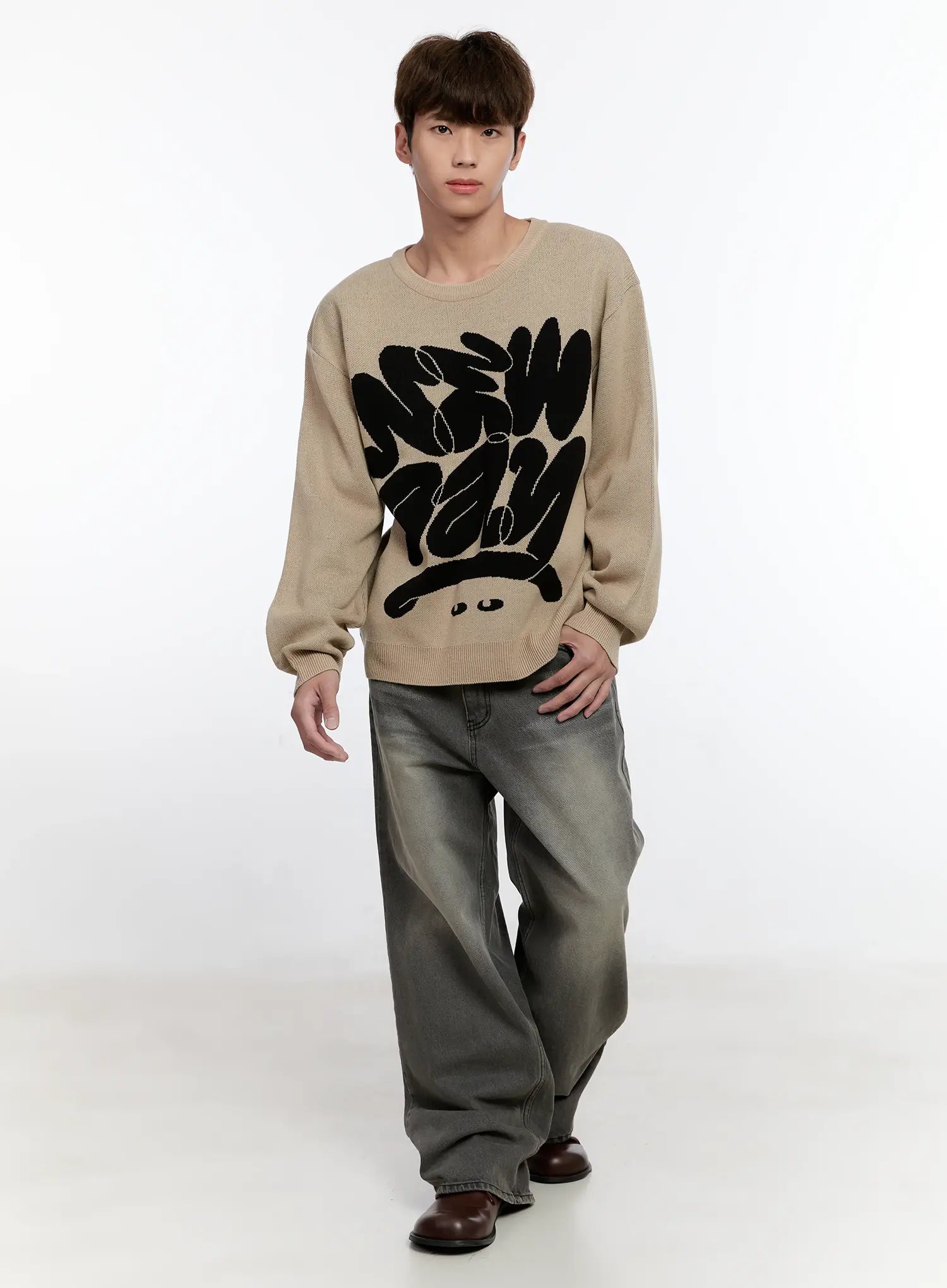 Men's Casual Knit Crewneck Sweater IS530