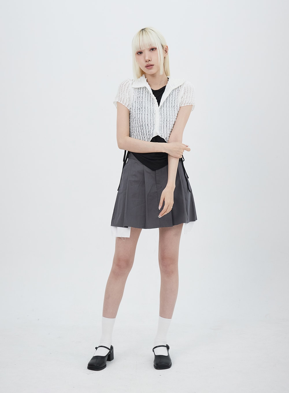 Cropped Mesh Top IU312