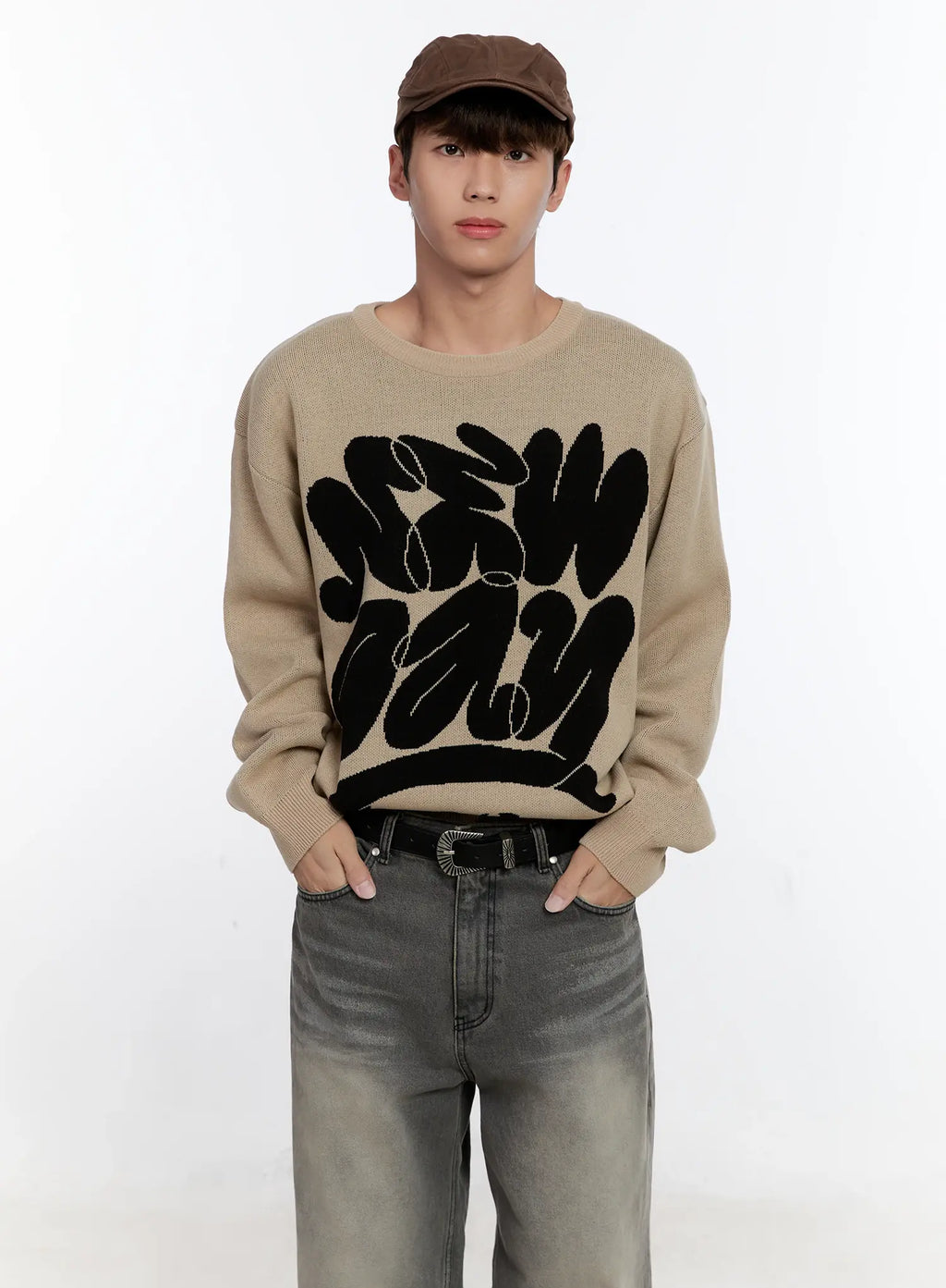 Men's Casual Knit Crewneck Sweater IS530