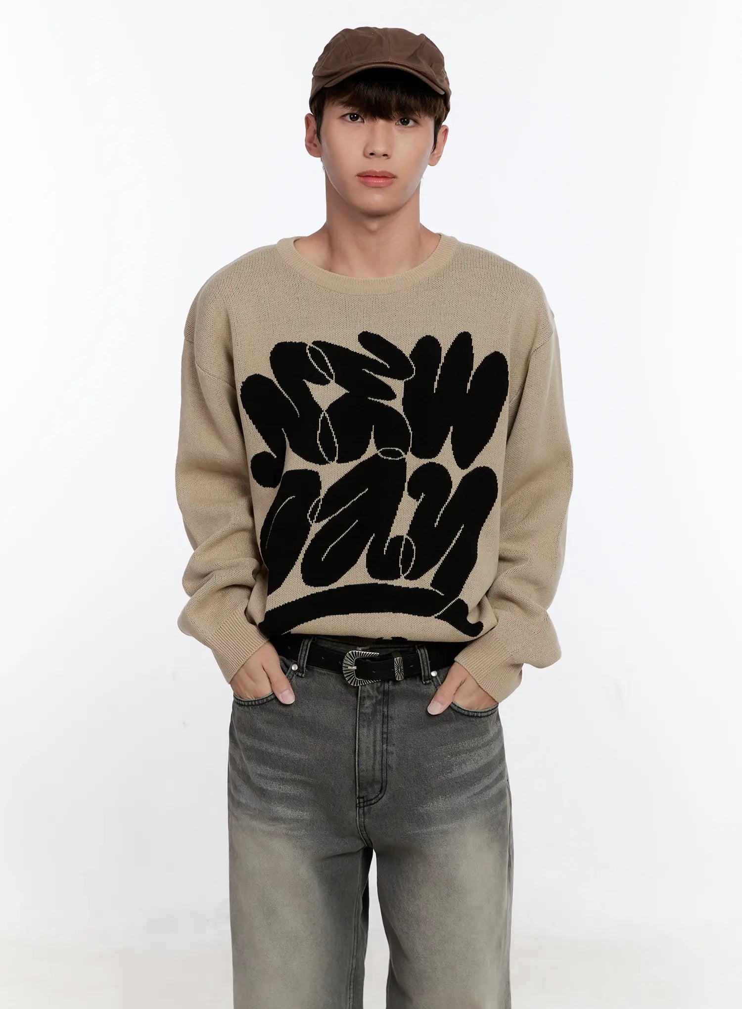 Men's Casual Knit Crewneck Sweater IS530