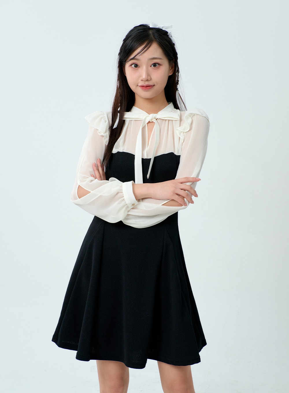 Cut Out Sleeve Mini Dress BM329