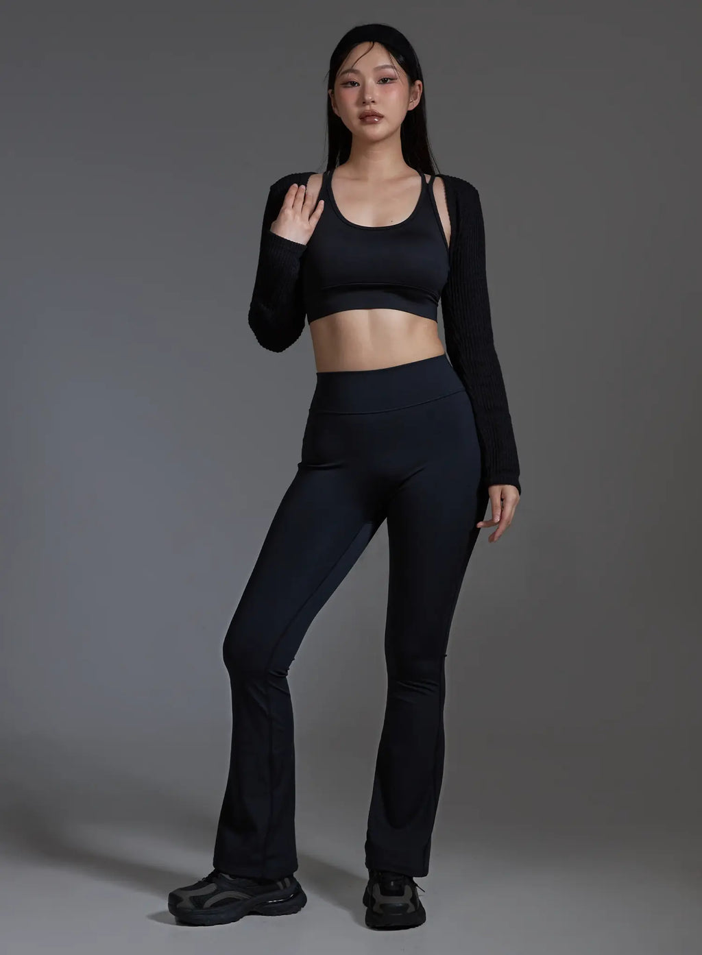 Ribbed Bolero Top (Black) IO517