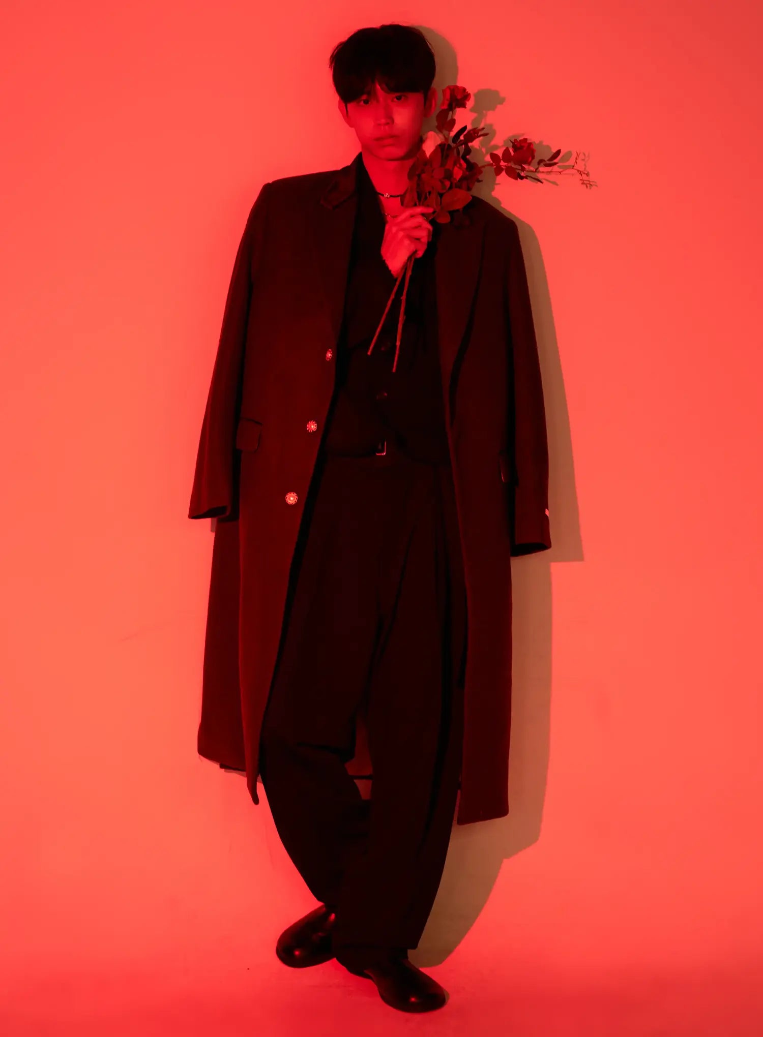 Men's Classic Belted Wide-Leg Pants IO506