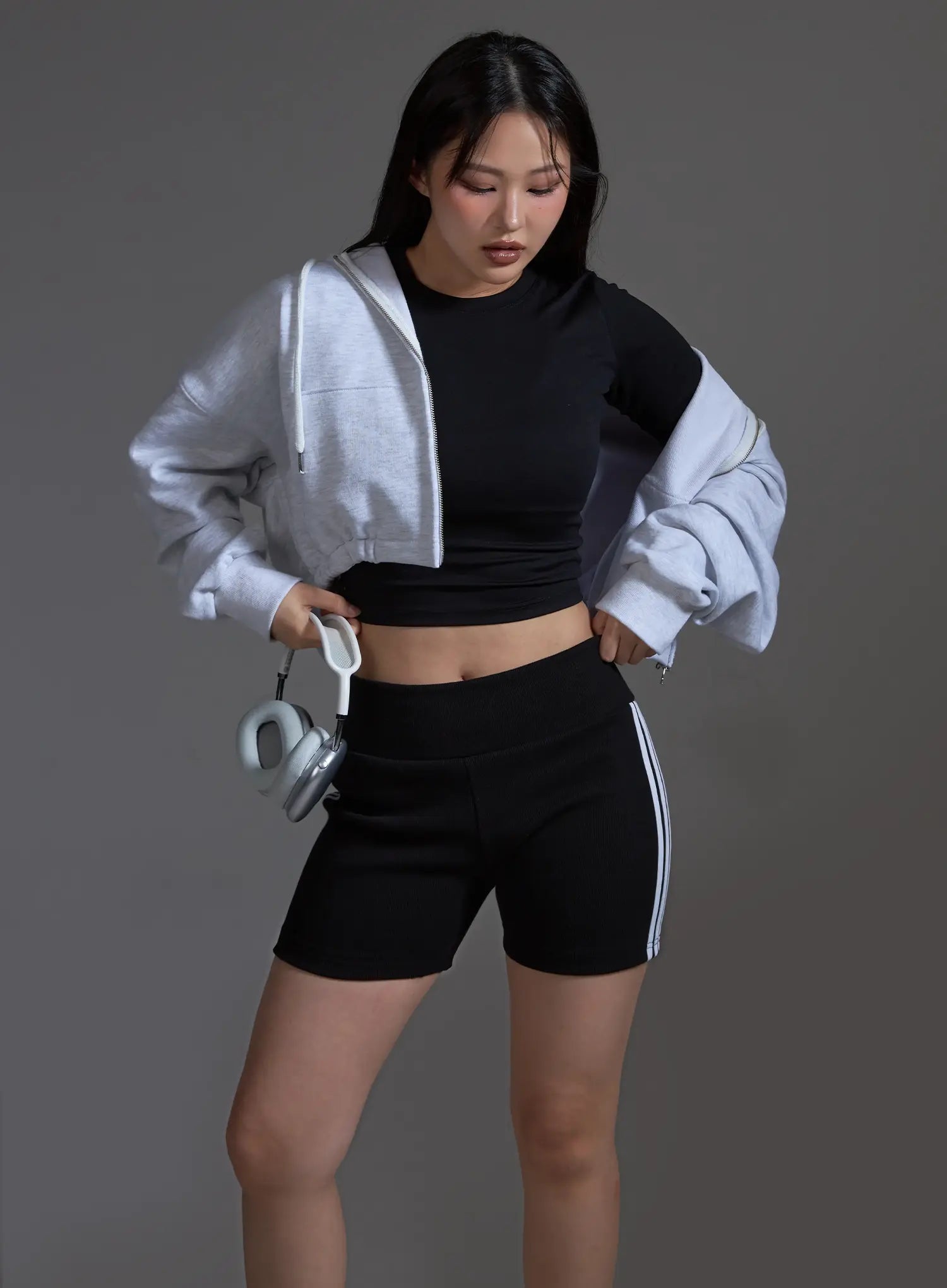 Cropped Zip-Up Hoodie IO517