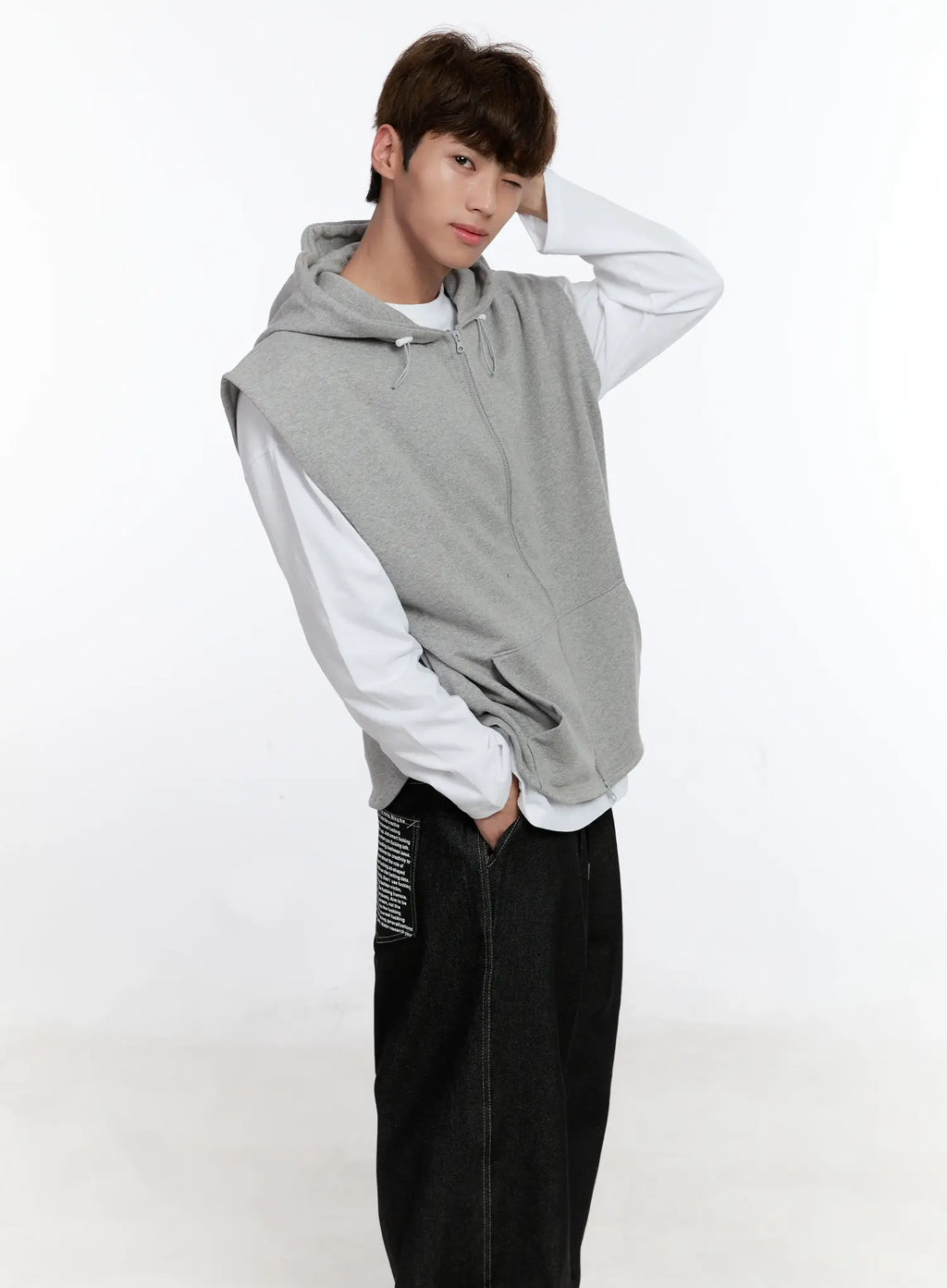 Men's Hooded Zip-Up Vest IS529