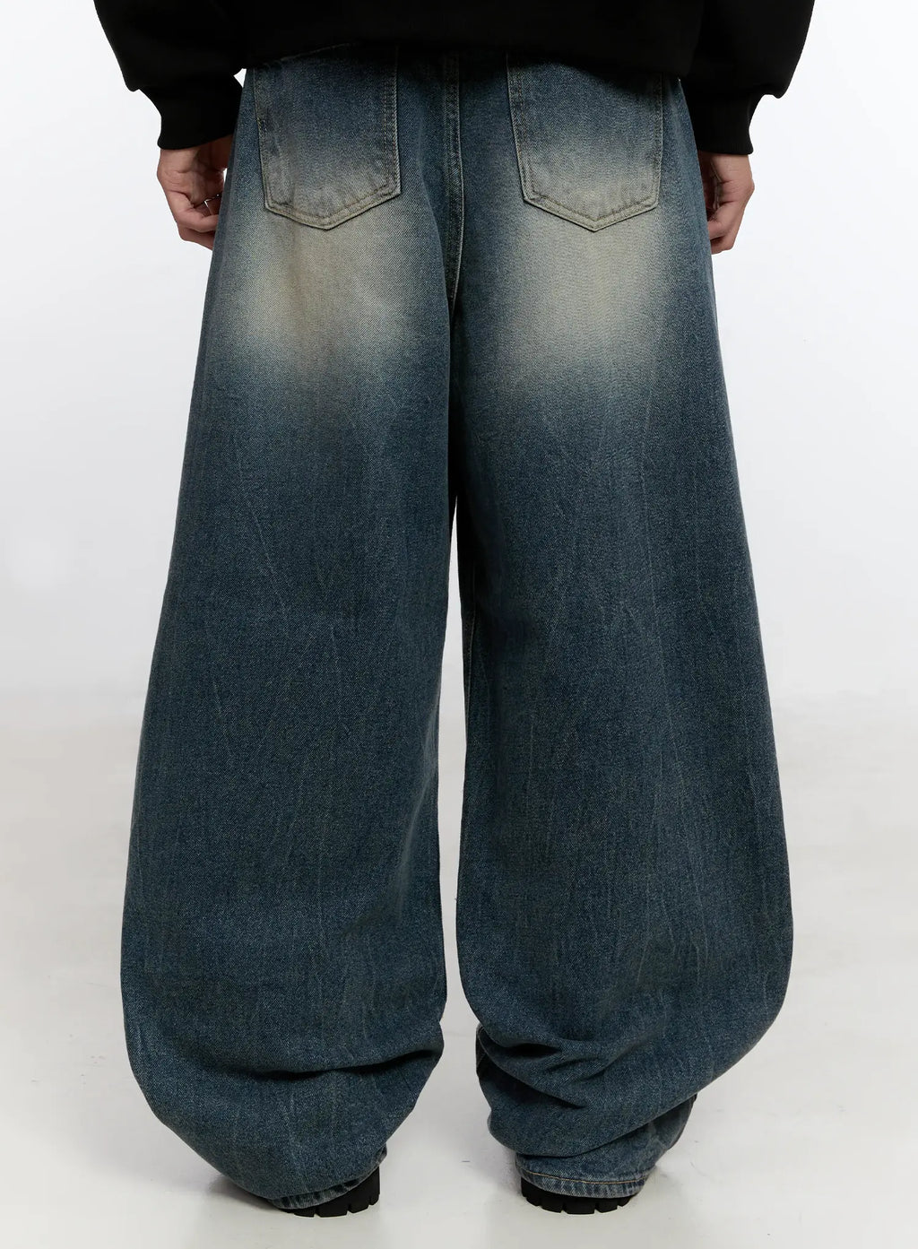 Men's Vintage Wash Baggy Jeans IS529